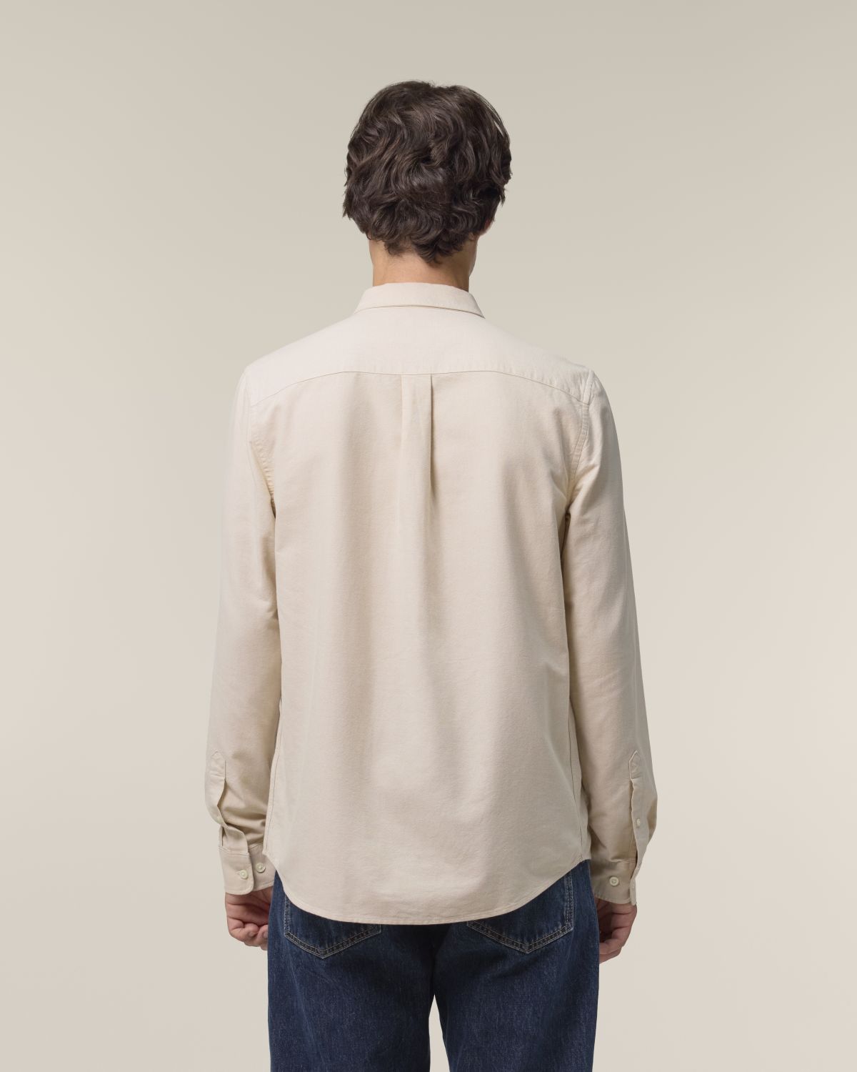 UNIPOLAR men vegan Shirt Oxforing Beige