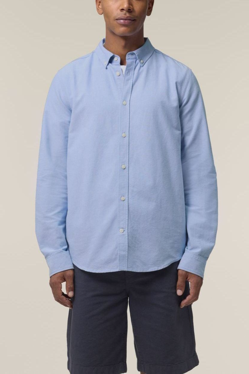 UNIPOLAR Herren vegan Shirt Oxforing Blau