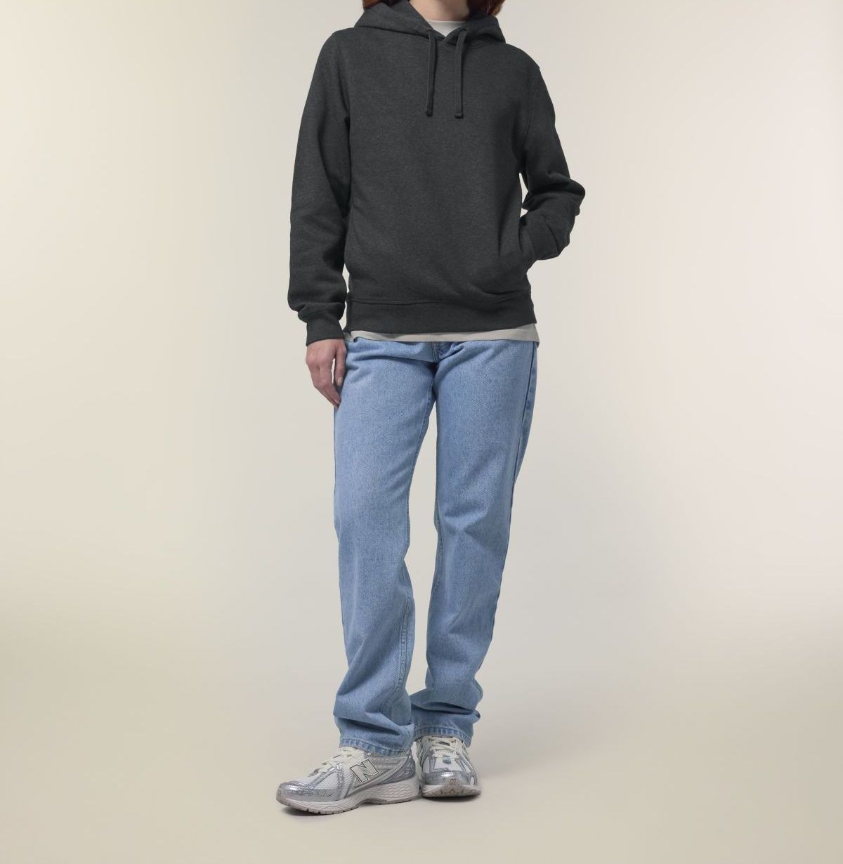 UNIPOLAR men vegan Hoodie Sound Dark Heather Grey