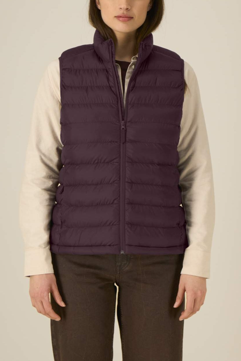 UNIPOLAR Damen vegan Steppweste Klettern Rot Braun