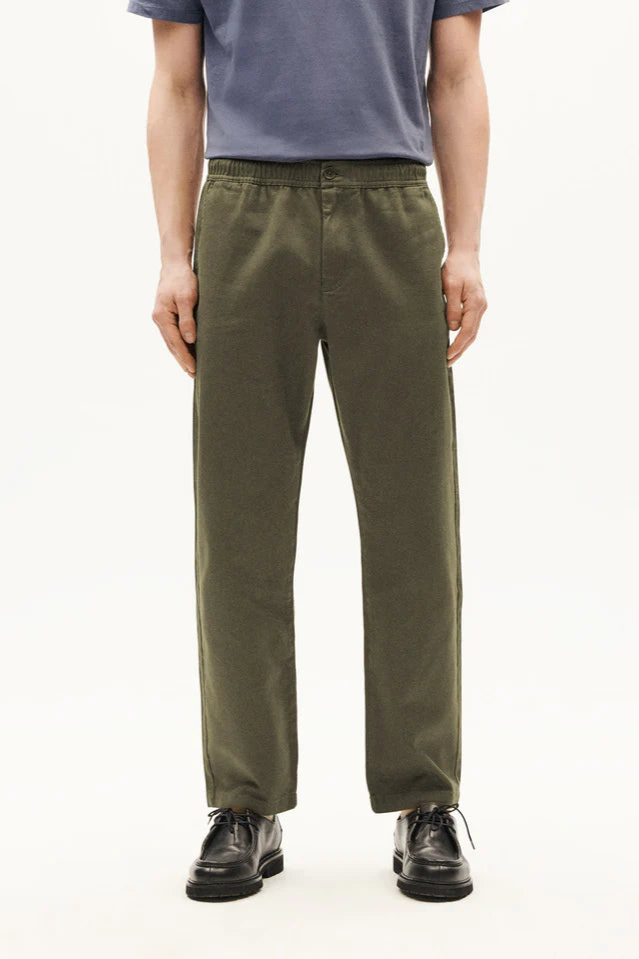 Image of Thinking MU mannen vegan Reisbroek Olijfgroen