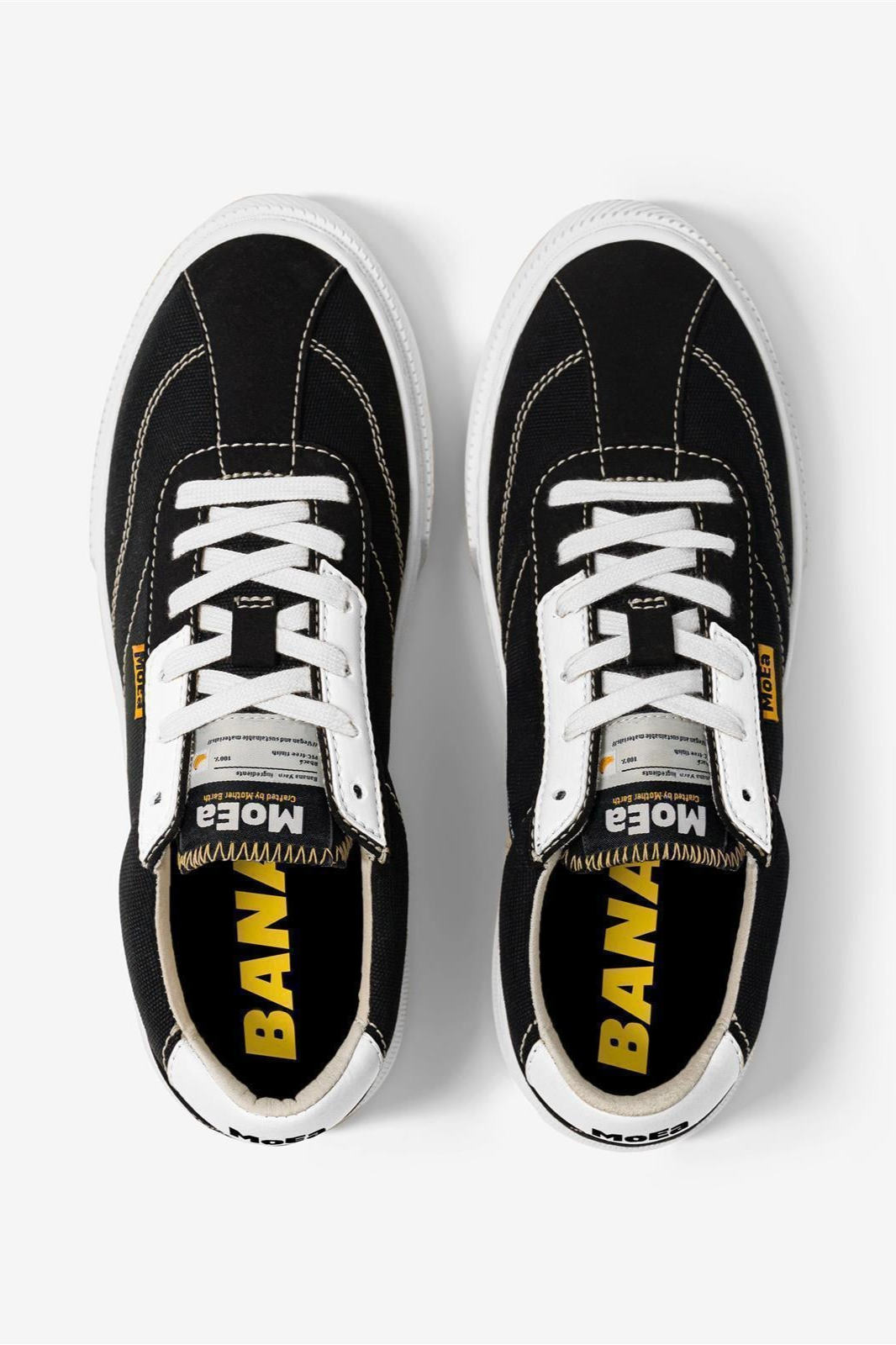 MoEa Herren vegan Sneaker Gen4 Banana Schwarz/Wei&Atilde;Ÿ