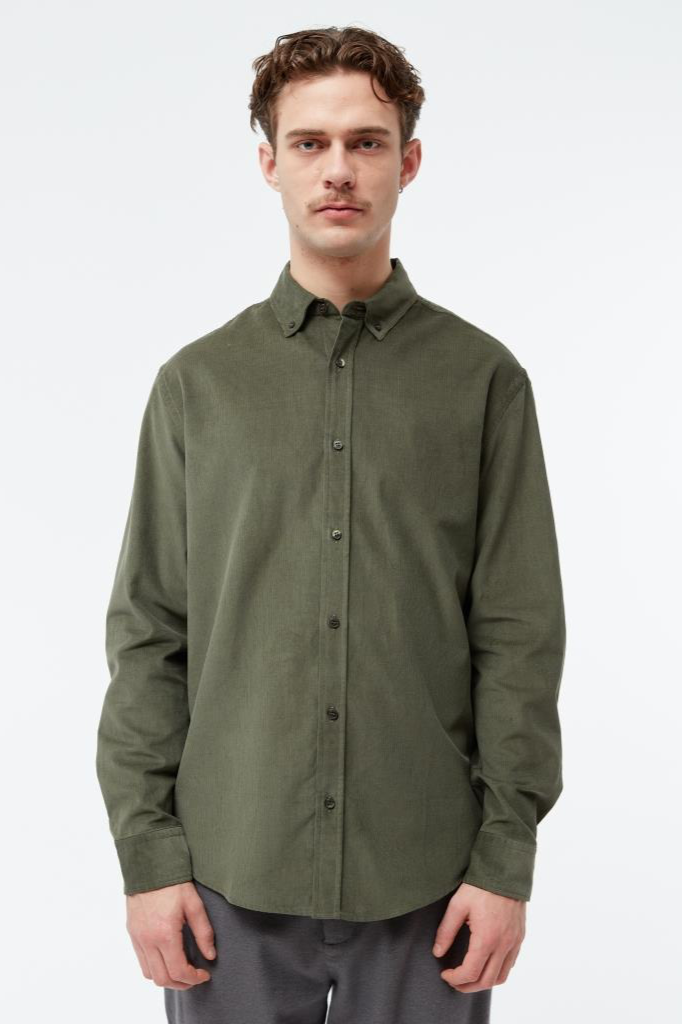 Image of Givn mannen vegan Shirt Fabio Donker Kaki