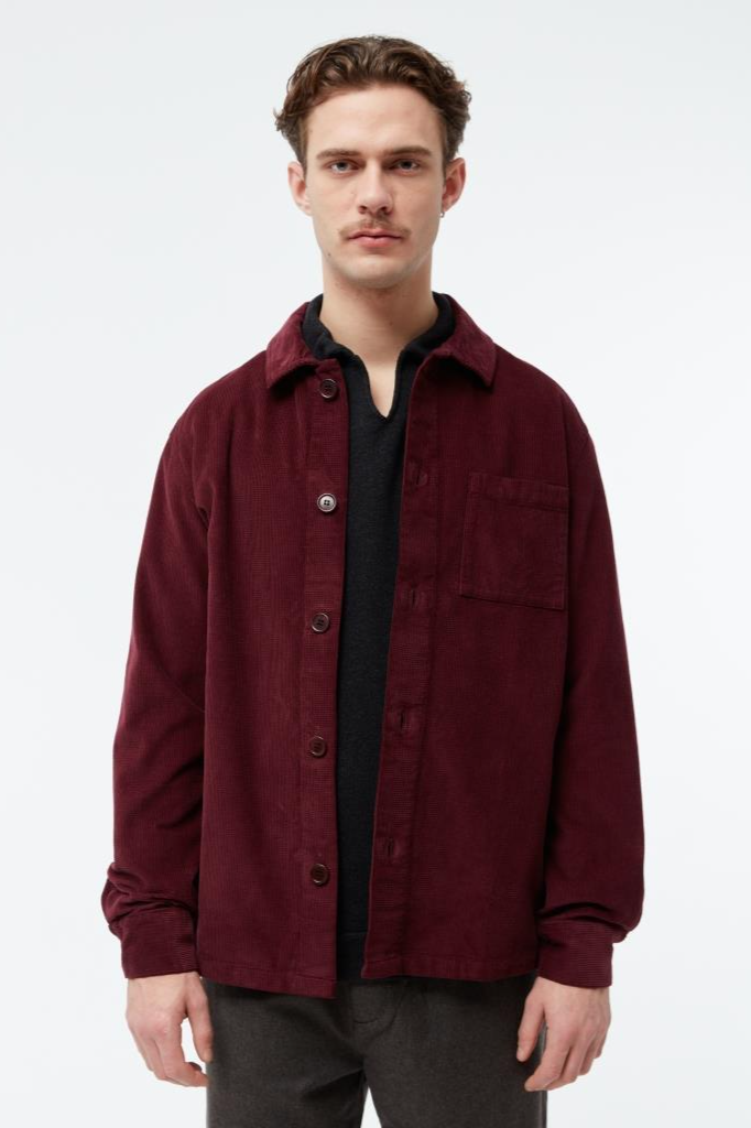 Givn Herren vegan Überhemd Curt Burgundy