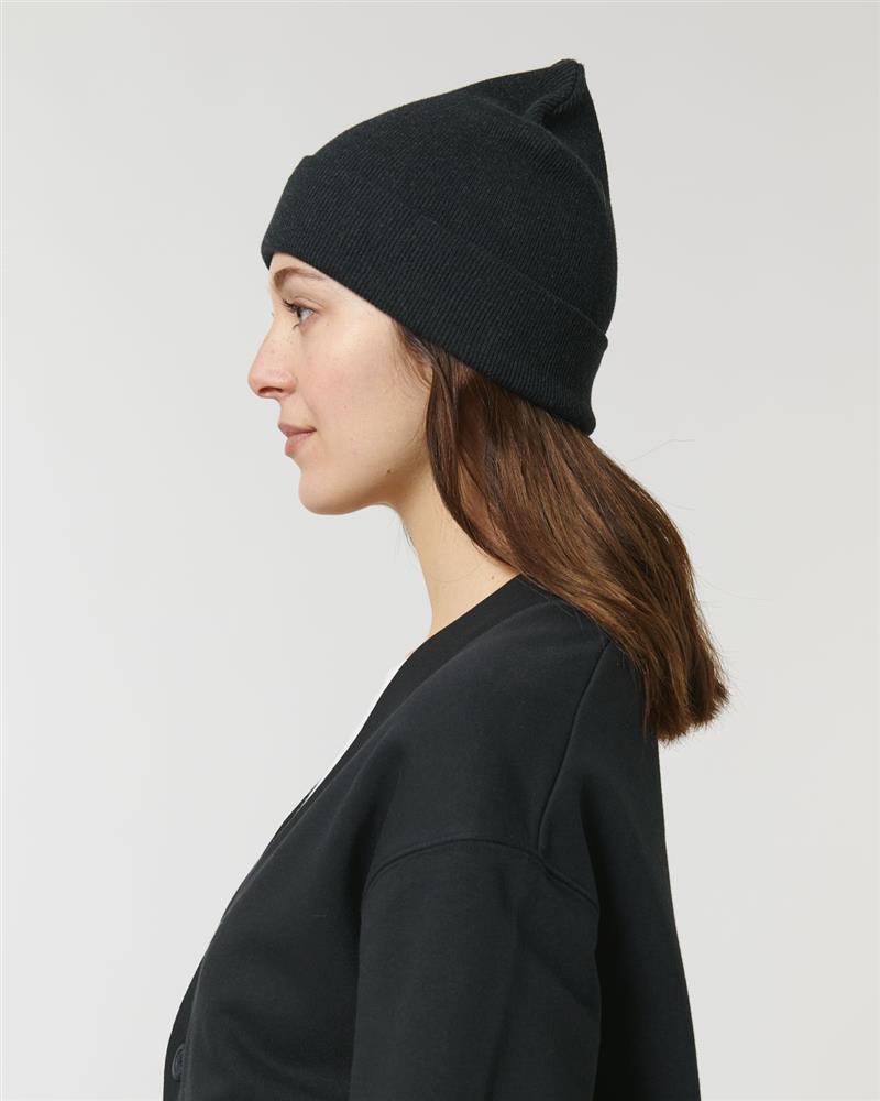 UNIPOLAR Beanie Rippe Schwarz