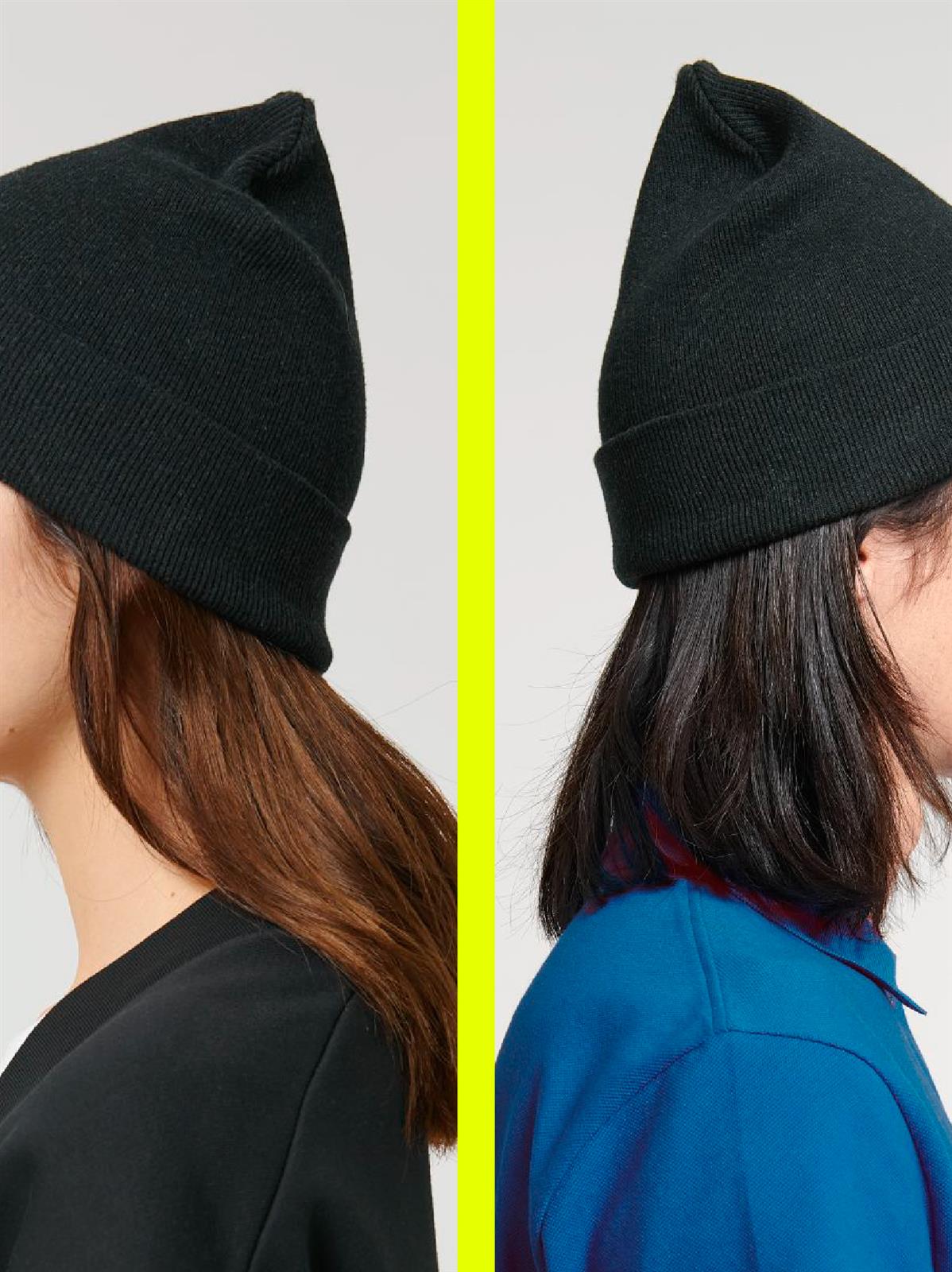 UNIPOLAR Beanie Rippe Schwarz