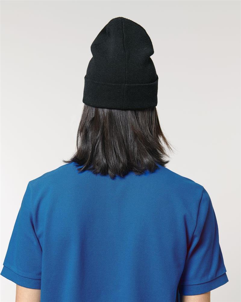 UNIPOLAR Beanie Rippe Schwarz
