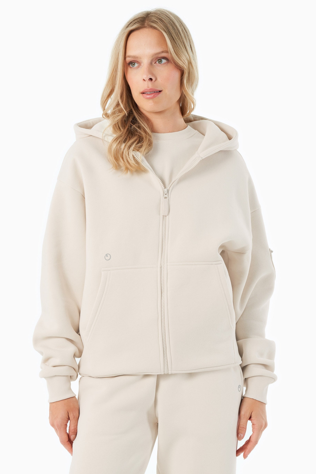 ORGANICATION Herren vegan Hoodie Mit Rei&Atilde;Ÿverschluss Jenna Cremefarben