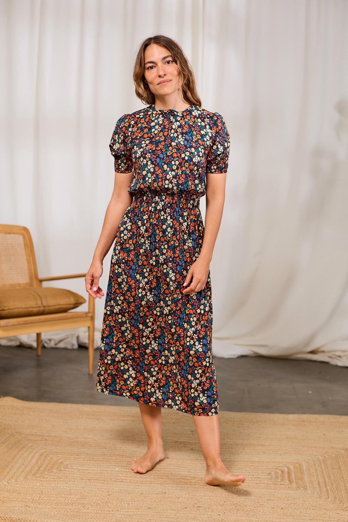 TWOTHIRDS Damen vegan Kleid Grassholm Wild Forest Print