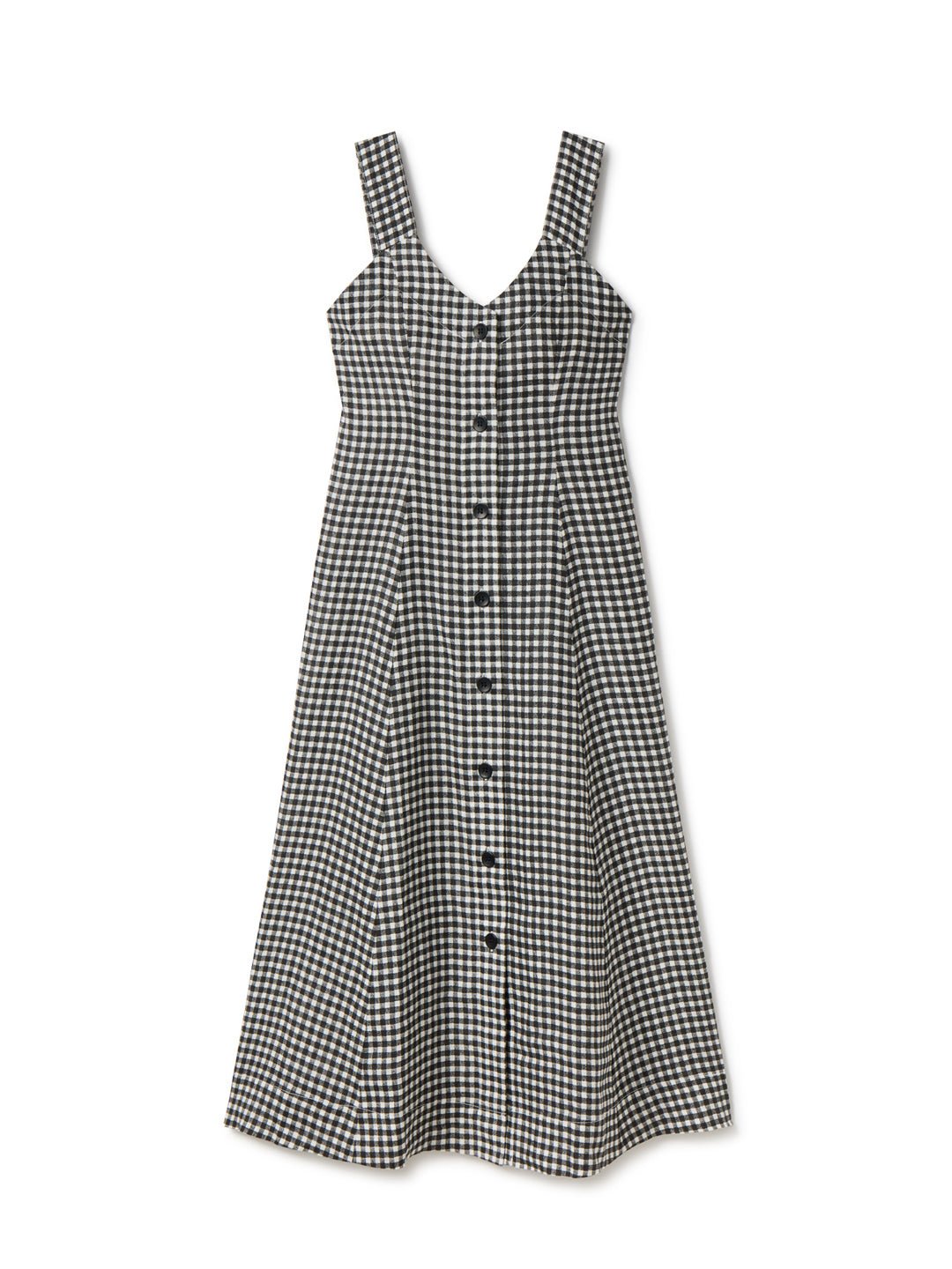 TWOTHIRDS womens vegan Dress Medni Vichy Black And White