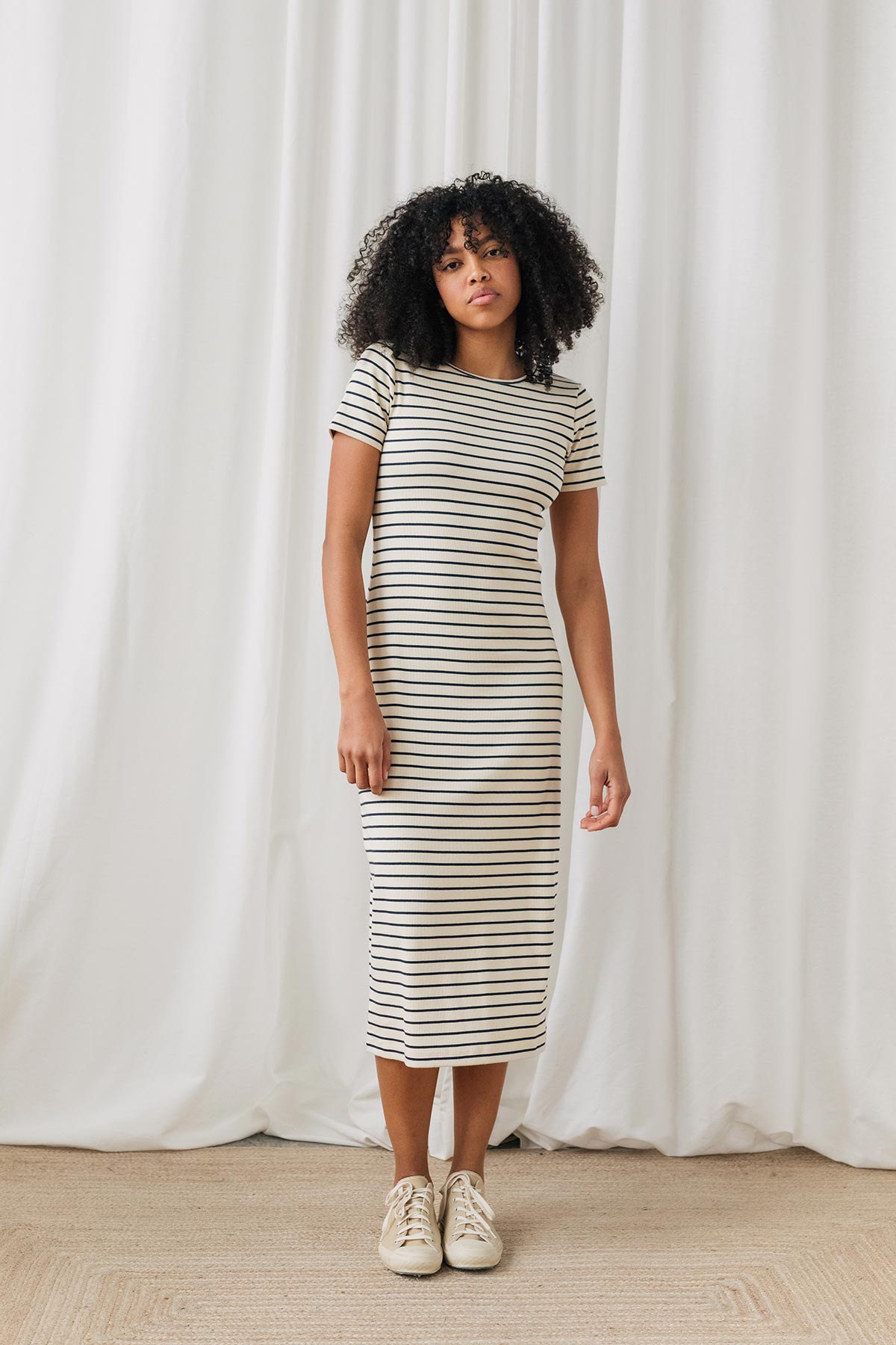 Image of TWOTHIRDS dames vegan Jurk Puhi Stripes