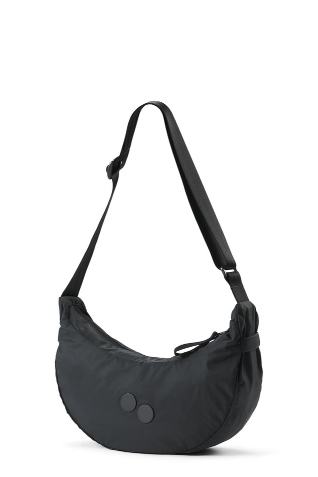 pinqponq Damen vegan Tasche Cross Body Krumm Small Rooted Schwarz