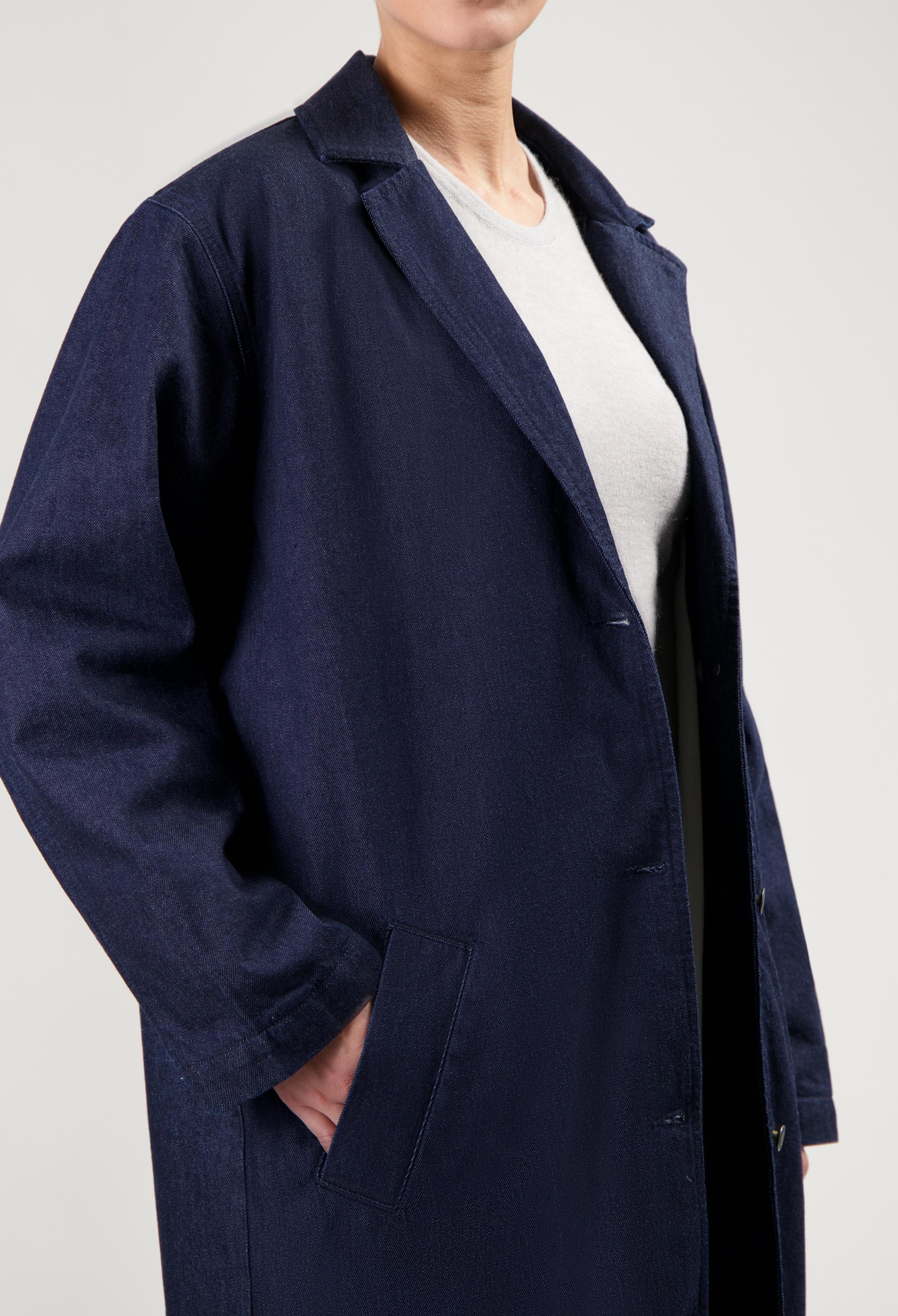 MUD Jeans Trench Coat Elin Rinse Dark Blue