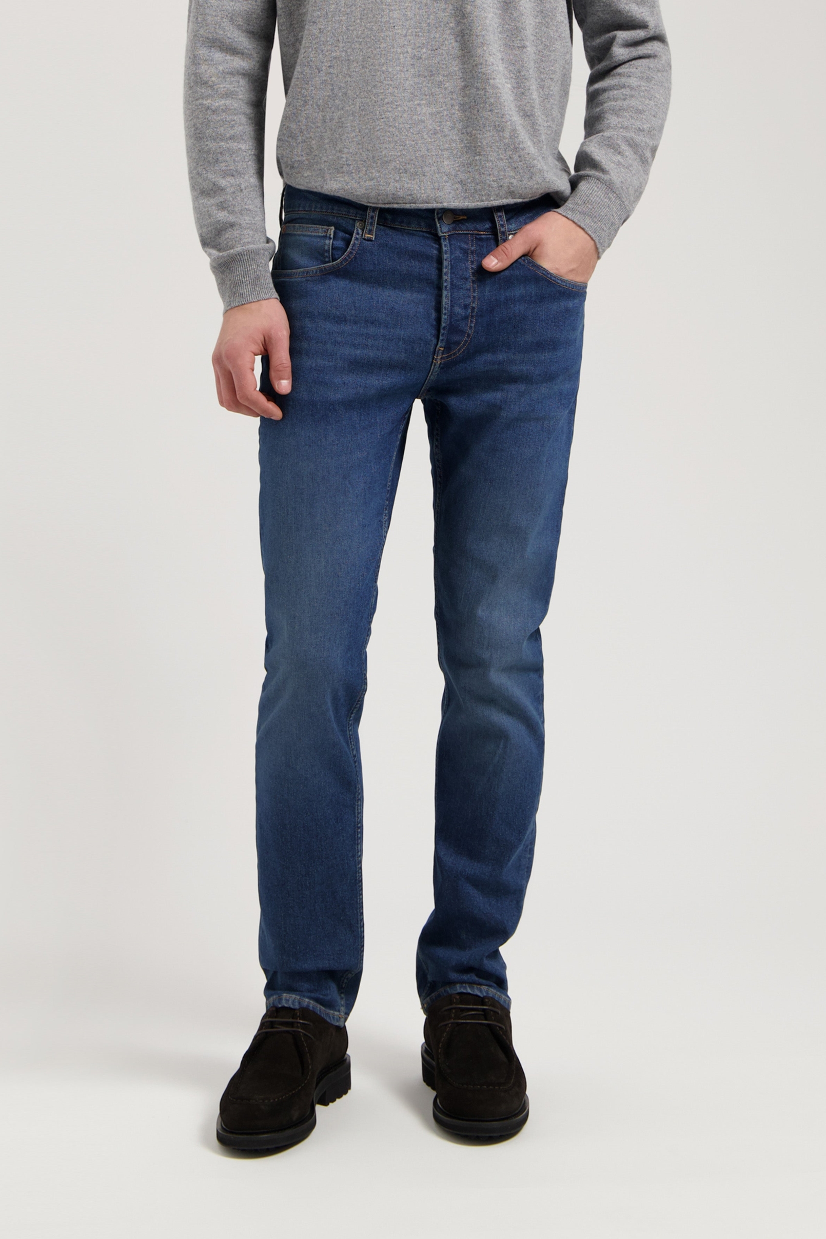 MUD Jeans Herren vegan Jeans Mid Tapered Hank Rustikales Blau