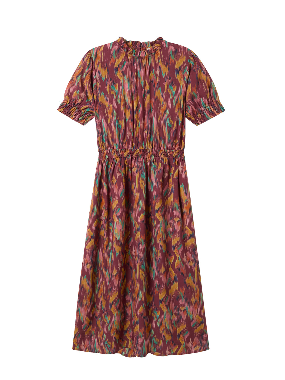 TWOTHIRDS womens vegan Dress Grassholm Ikat Print Red