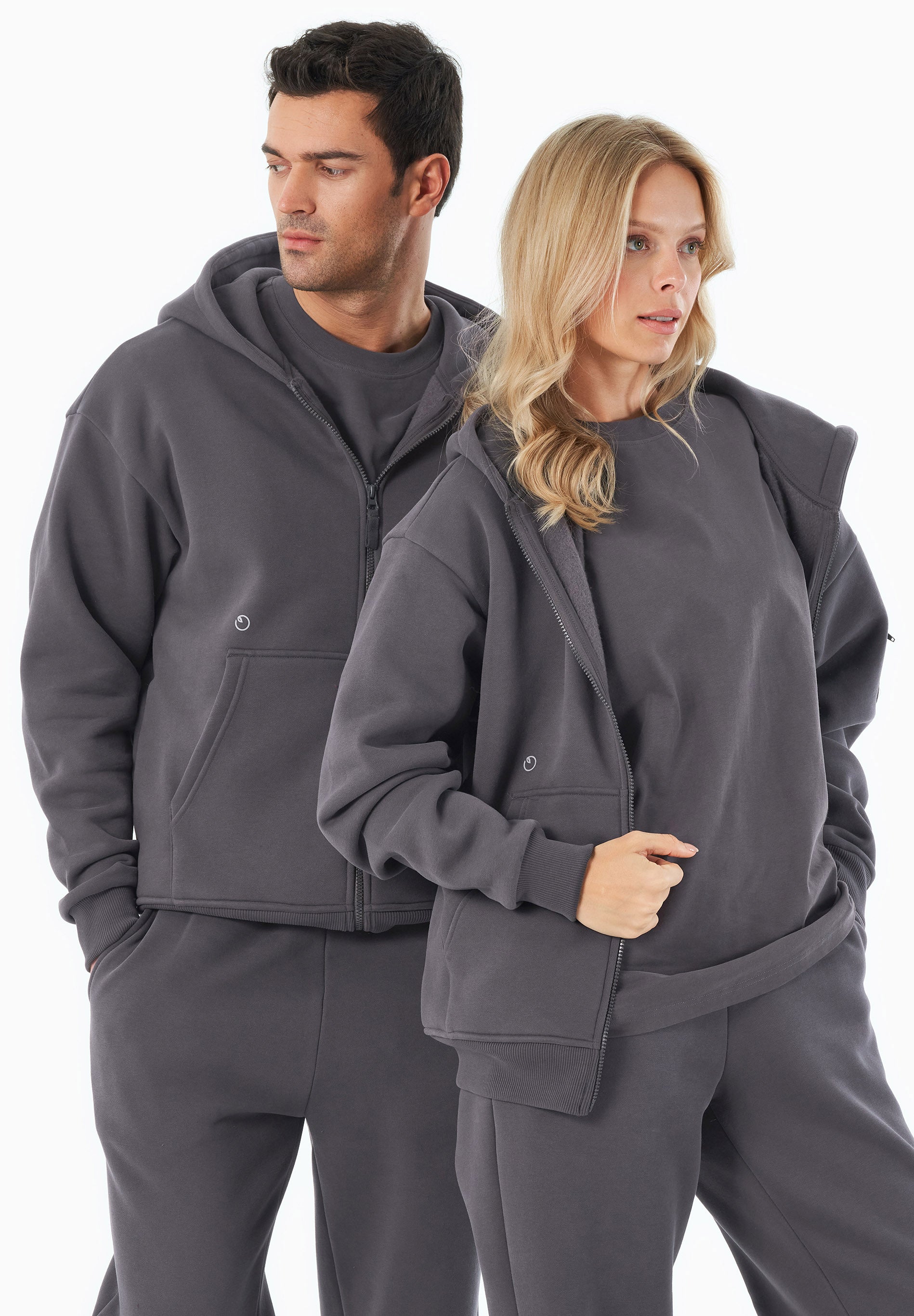 ORGANICATION Hoodie Met Volledige Ritssluiting Jenna Shadow Grey