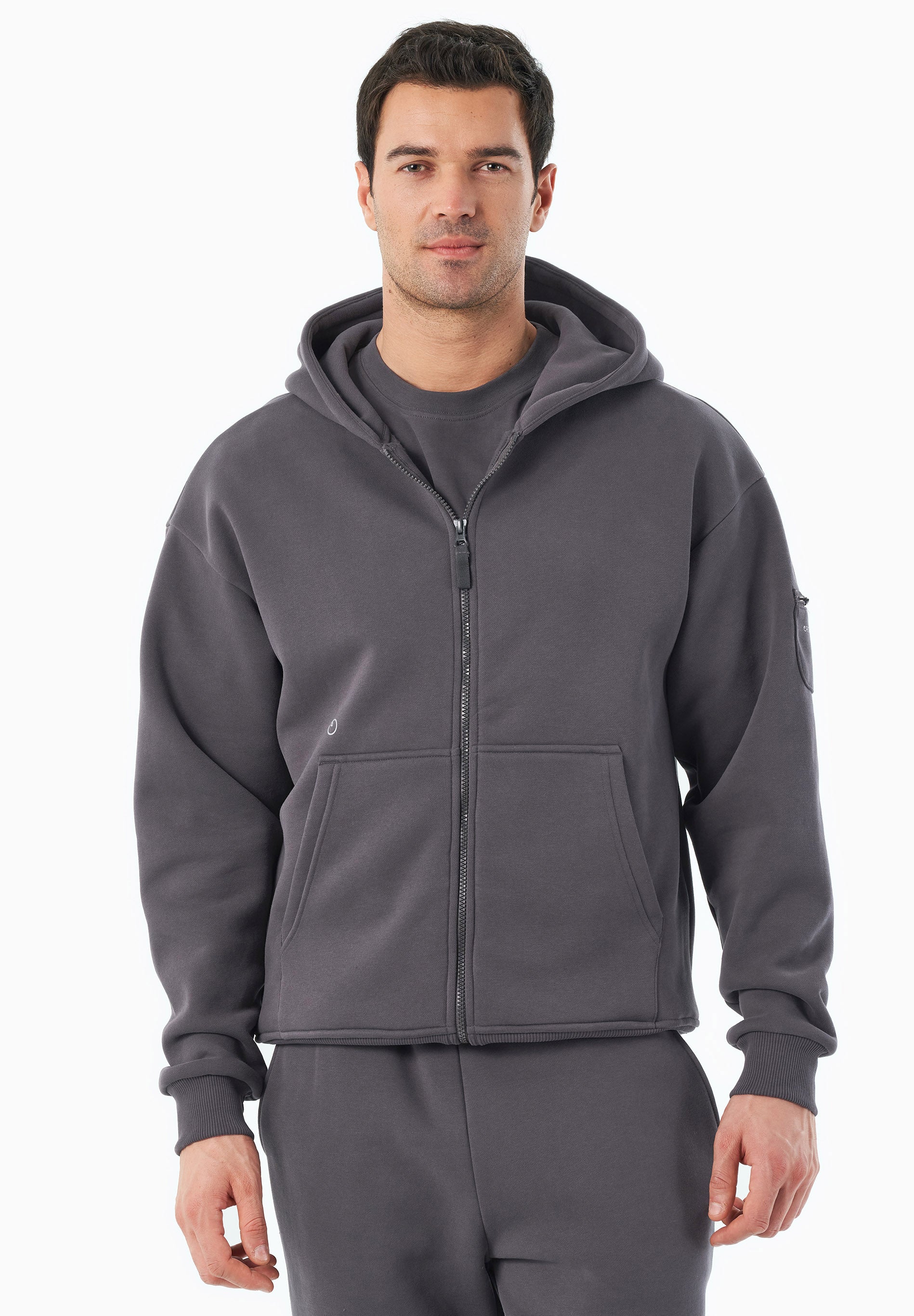 ORGANICATION Hoodie Met Volledige Ritssluiting Jenna Shadow Grey