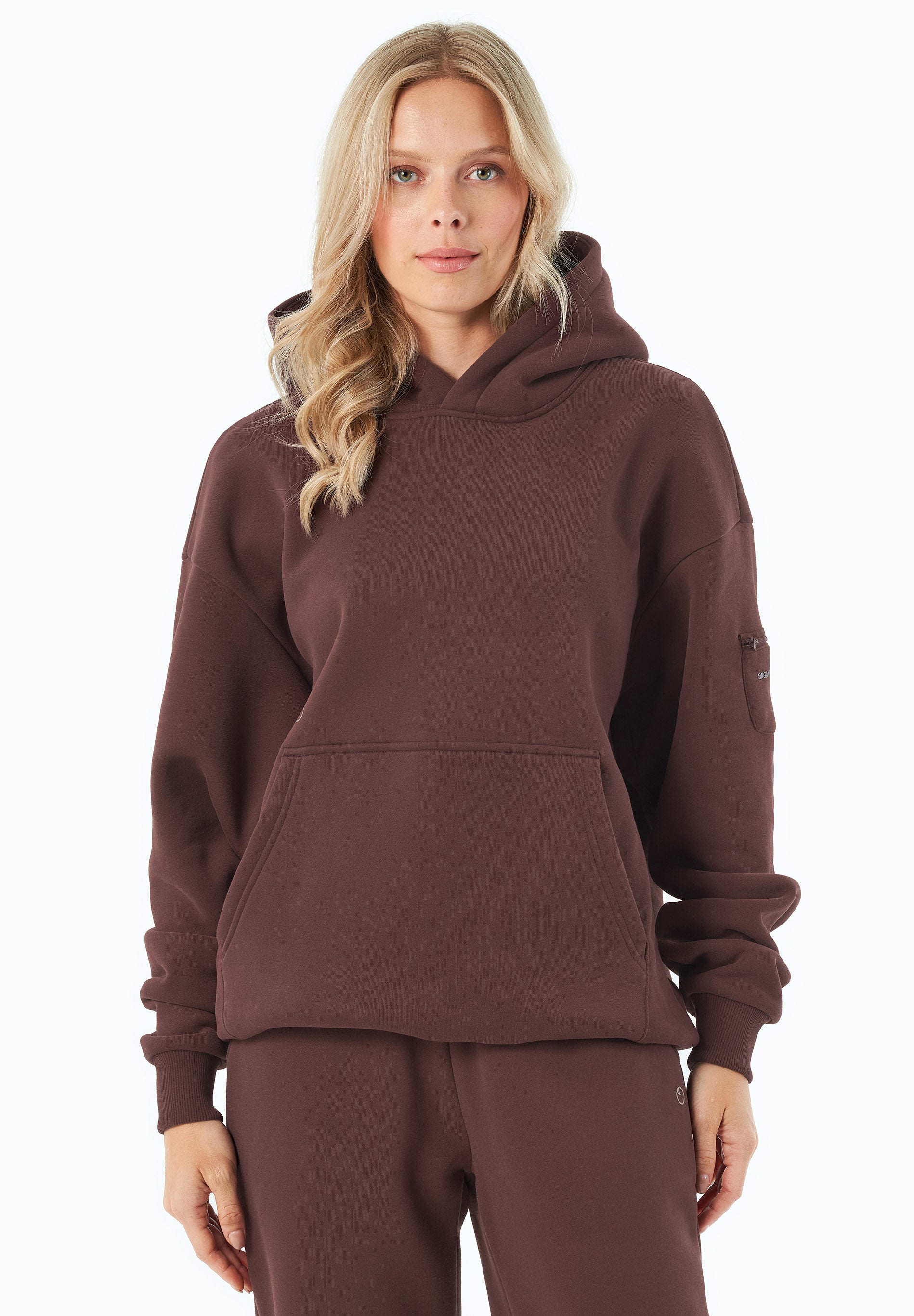 ORGANICATION men vegan Hoodie Harvinn Bitter Chocolate