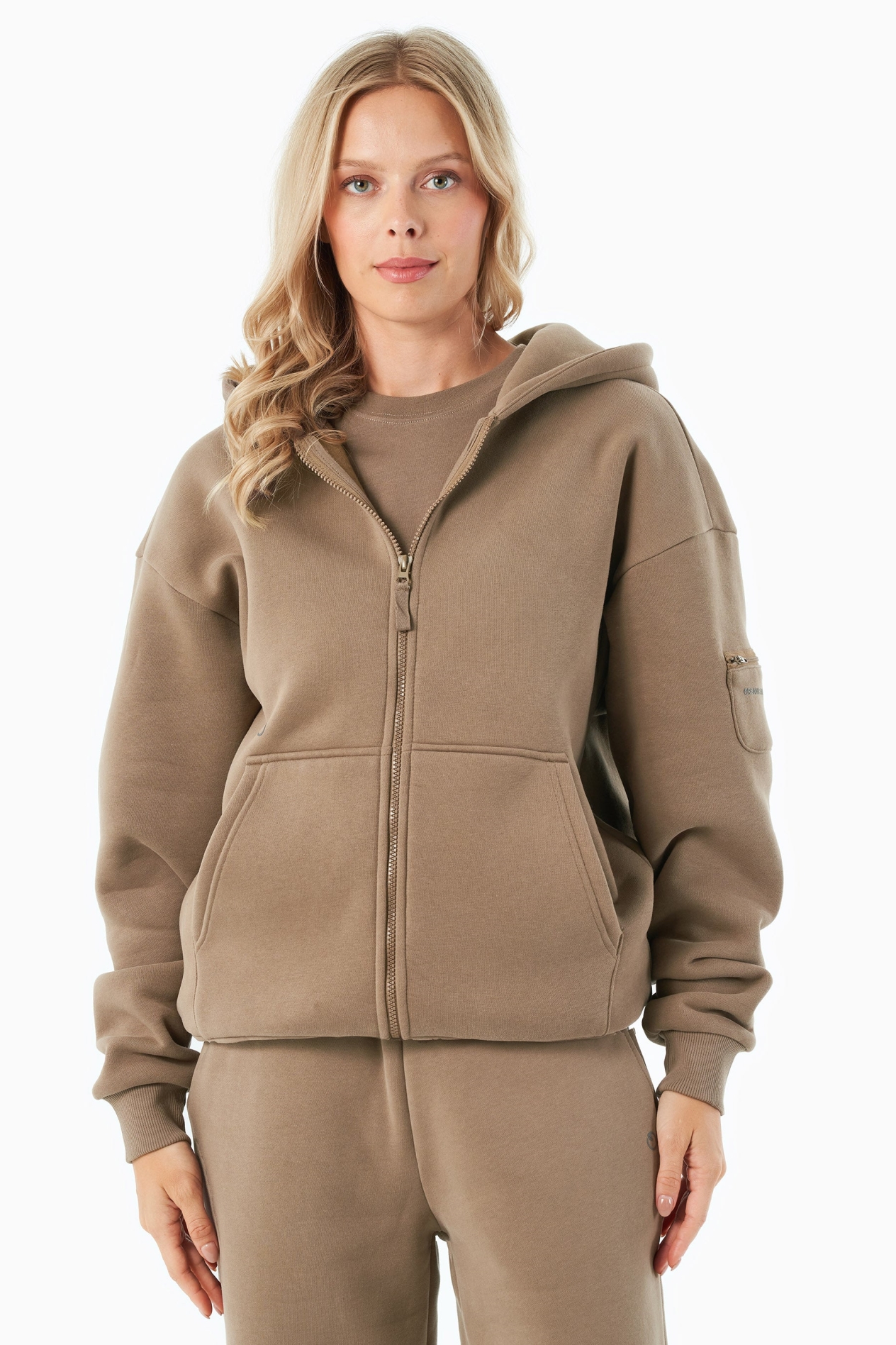 ORGANICATION Herren vegan Hoodie Full Zip Jenna Gravel