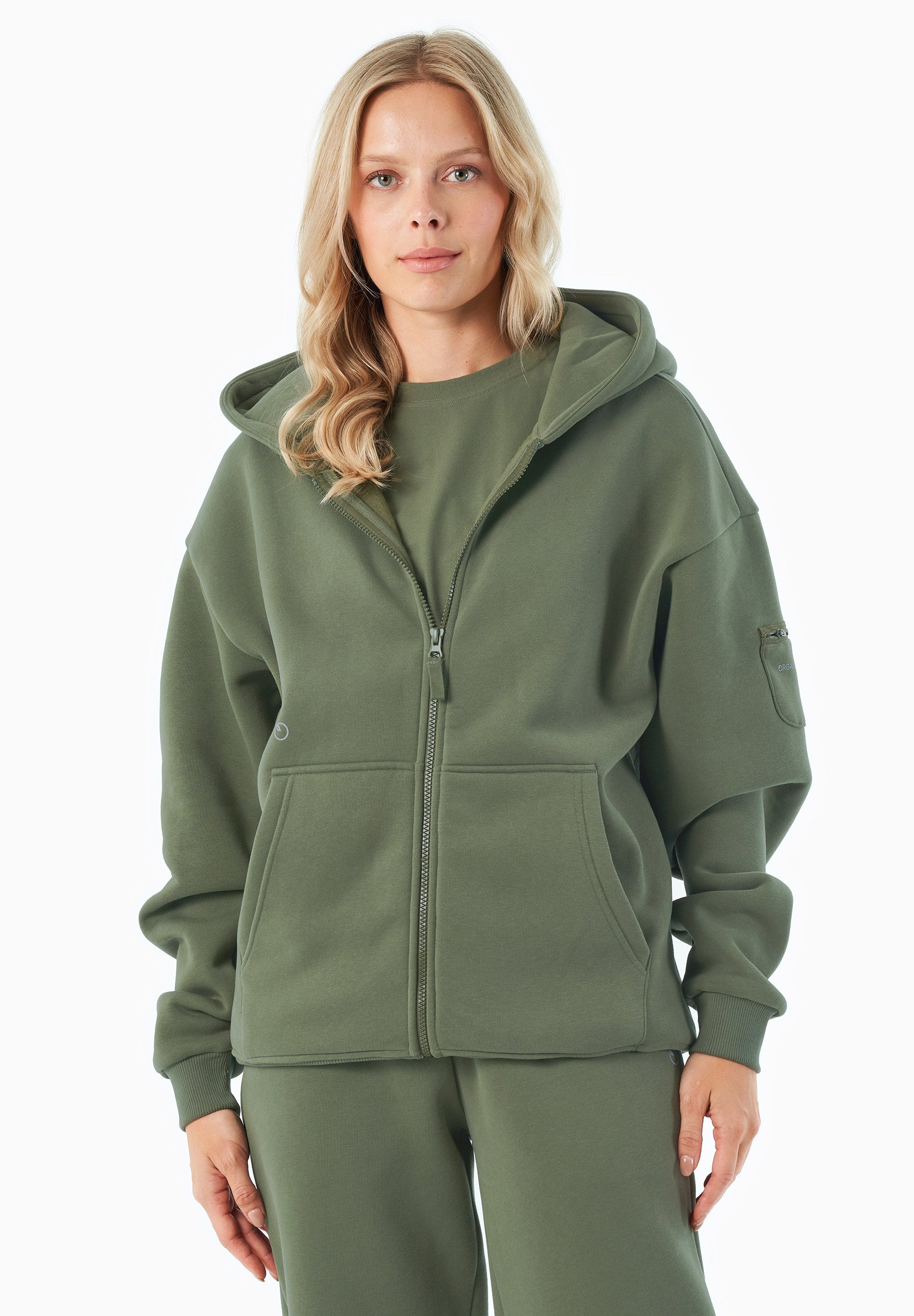 ORGANICATION Hoodie Met Volledige Ritssluiting Jenna Olive