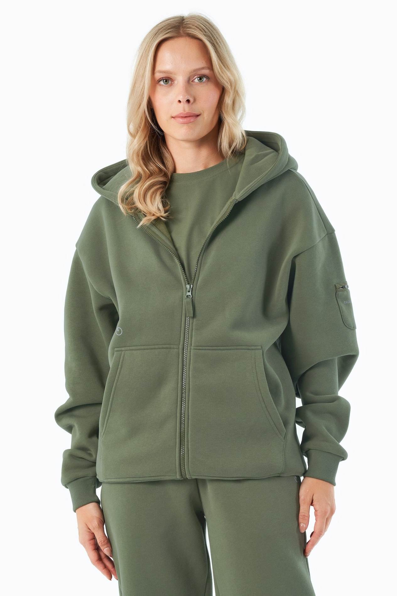 ORGANICATION Herren vegan Hoodie Full Zip Jenna Olive