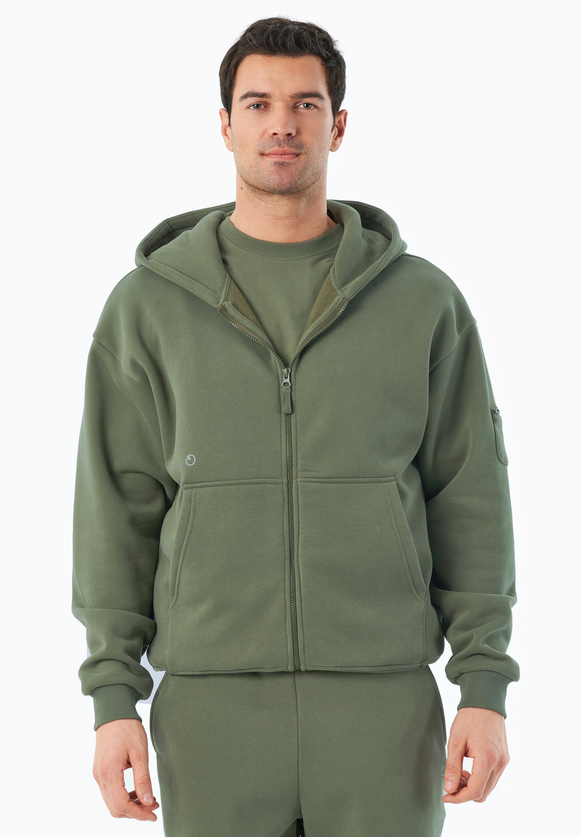ORGANICATION Hoodie Met Volledige Ritssluiting Jenna Olive