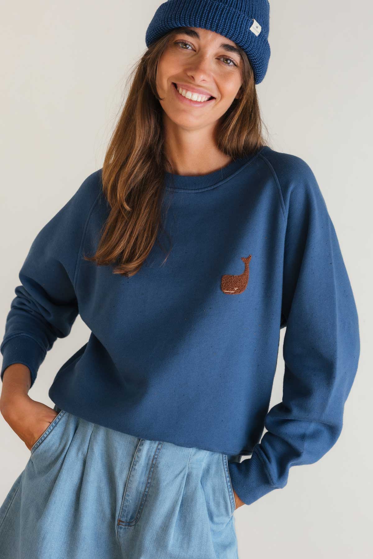 Image of TWOTHIRDS dames vegan Sweatshirt Leskov Oudblauw
