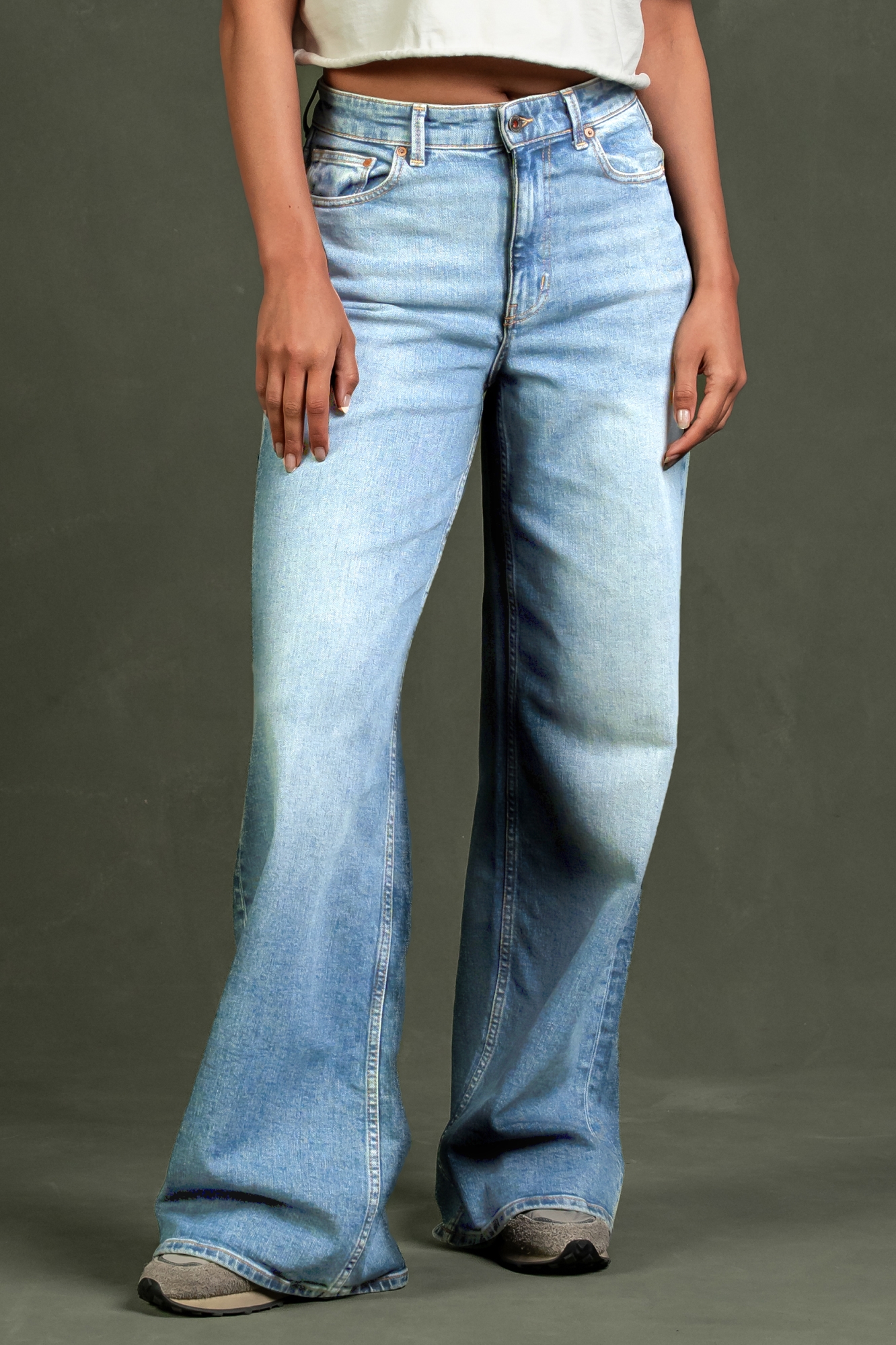 Image of Kuyichi dames vegan Harper Jeans Met Wijde Pijpen, Opnieuw Vintage Look