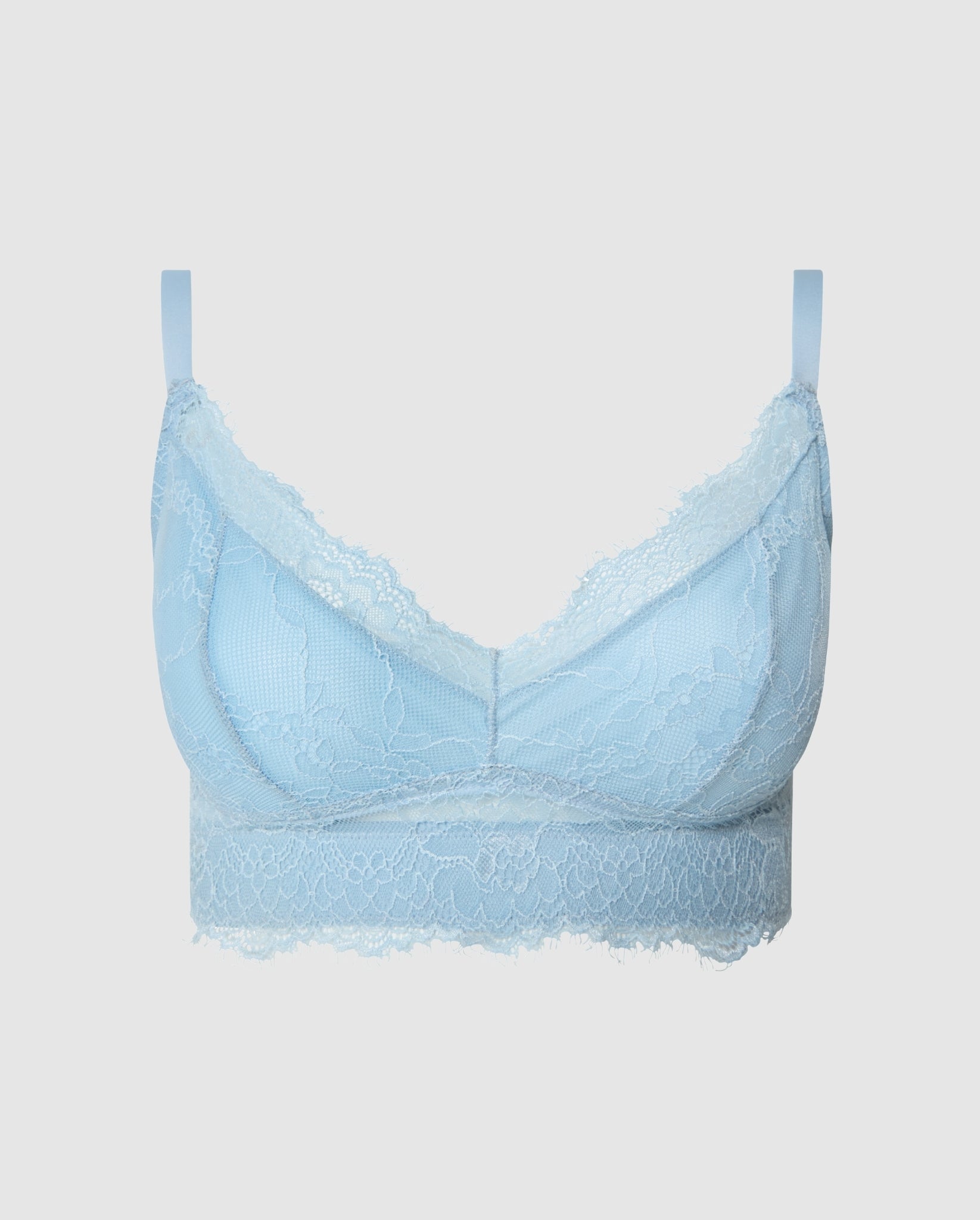 Understatement womens vegan Bra Support Lace Sky Blue