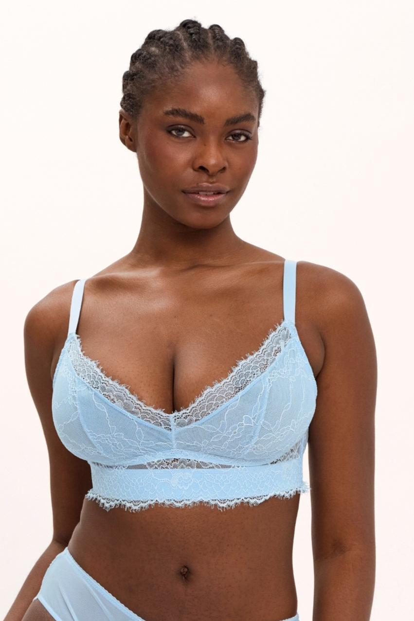 Understatement Damen vegan Bh Unterstützung Spitze Himmelblau