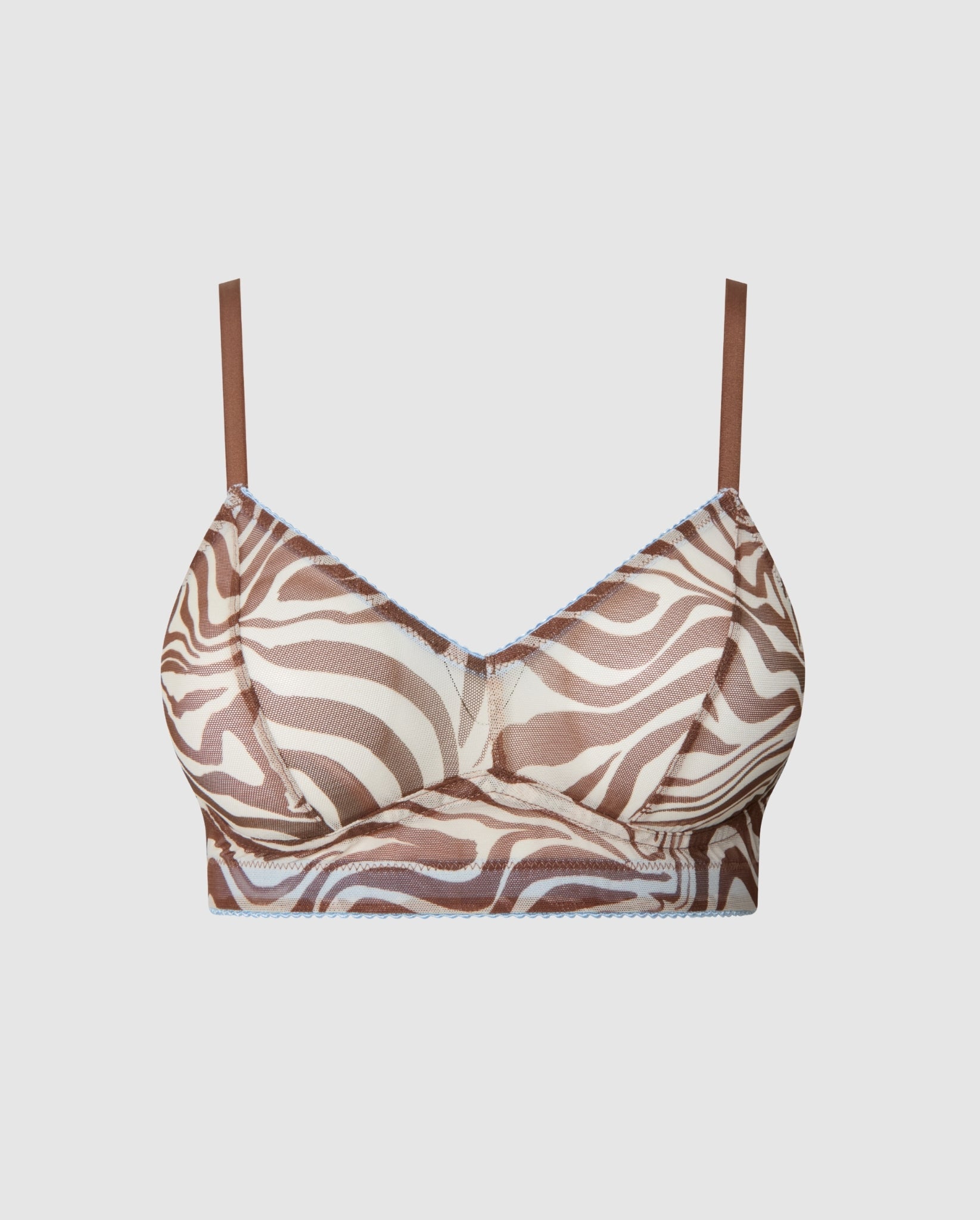 Understatement womens vegan Bralette Mesh Balconette Zebra