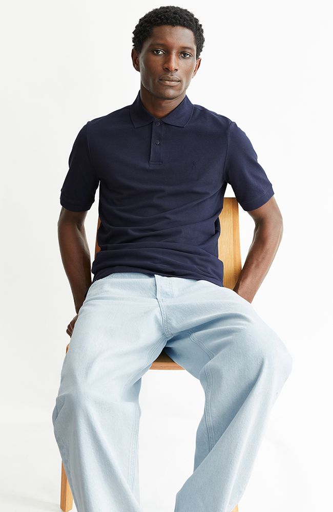 ARMEDANGELS men vegan Polo Shirt Maario Night Sky Blue
