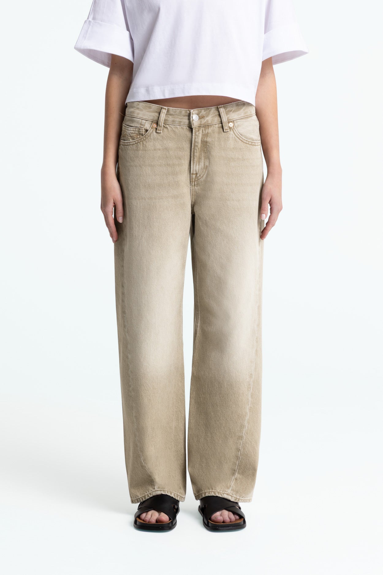 Image of Kings of Indigo dames vegan Joan Twist Retro Jeans Washed Beige