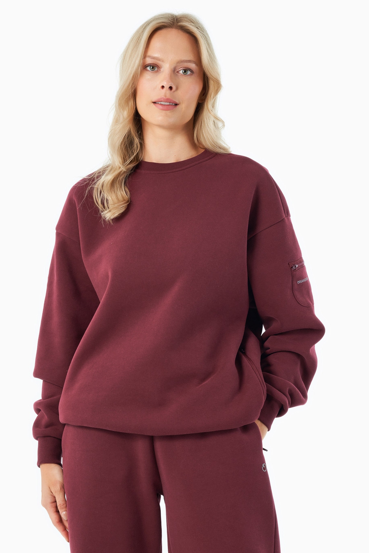 Image of ORGANICATION mannen vegan Sweatshirt Saylorr Bordeaux