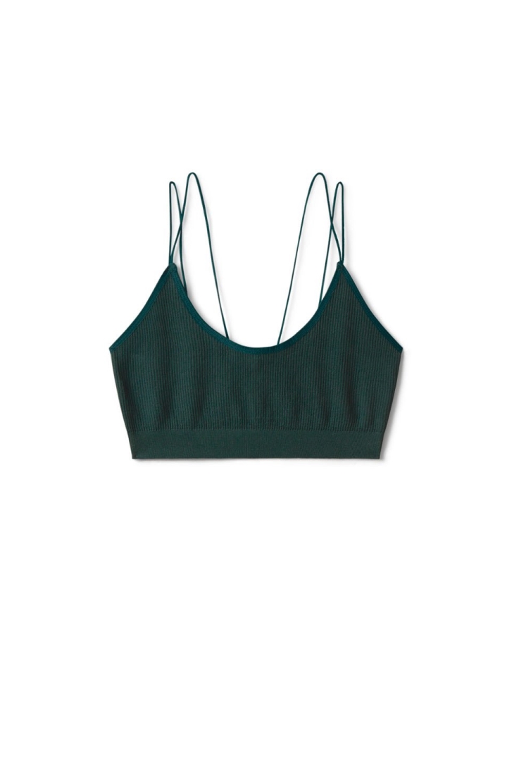 TWOTHIRDS womens vegan Sports Bra Figueral Dark Green