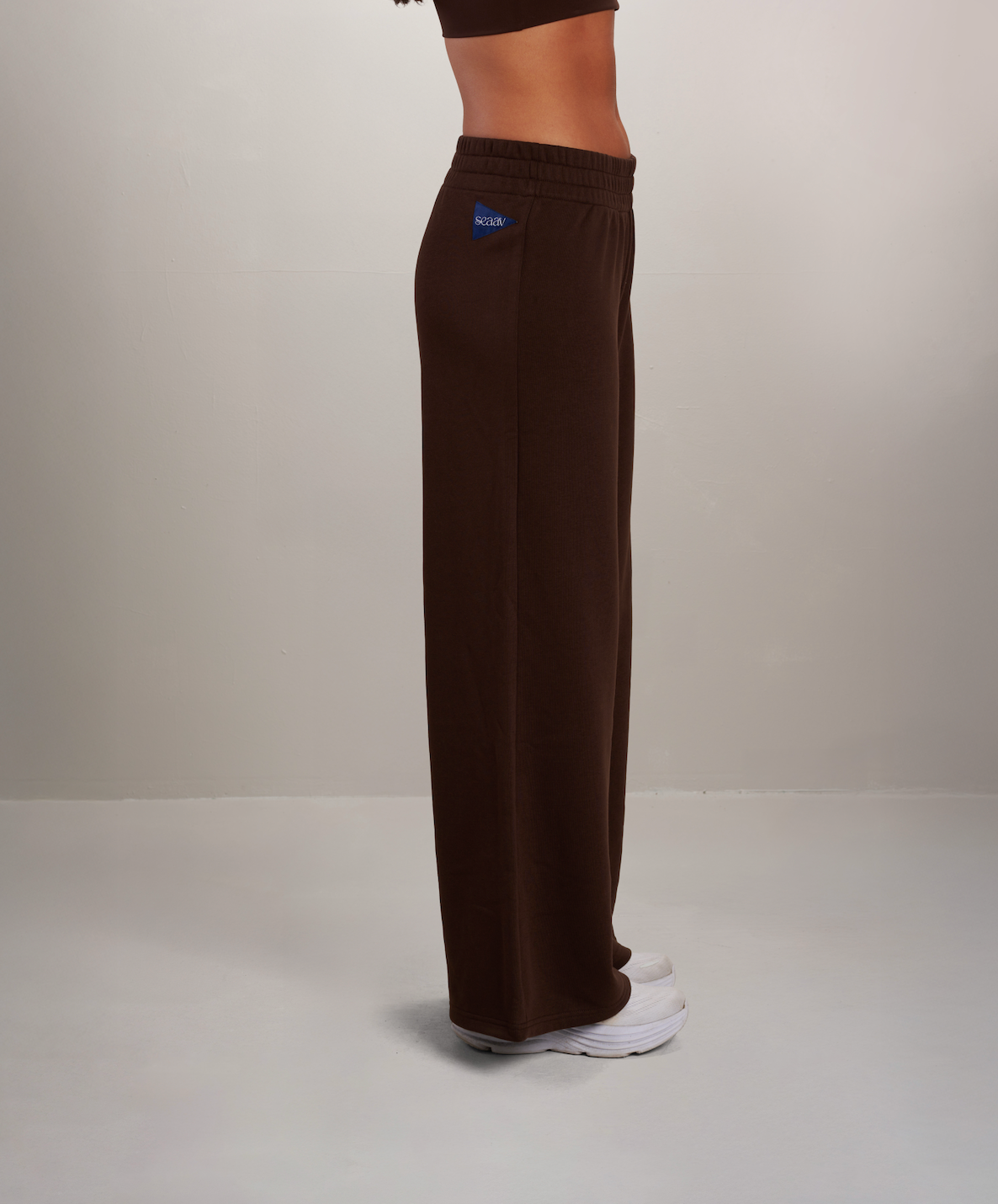 SEAAV womens vegan Pants Dune Wide Leg Coffee Bean