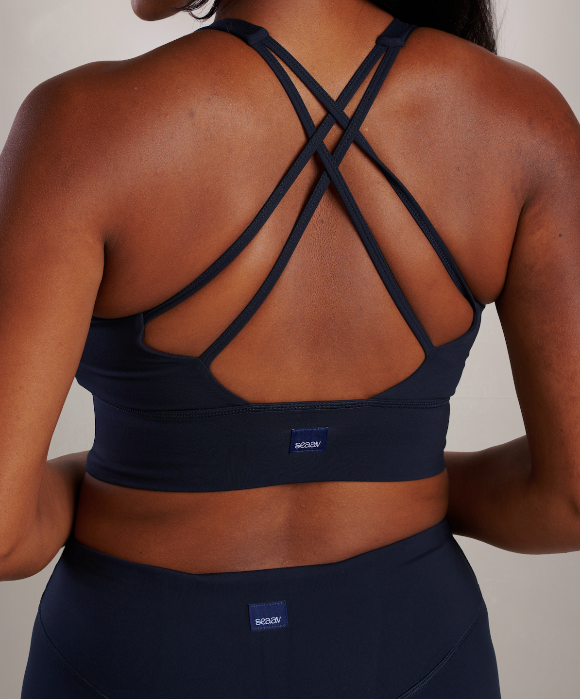 SEAAV dames vegan Sportbeha Shoreline Support Middernachtblauw extra donkerblauw, foto 2