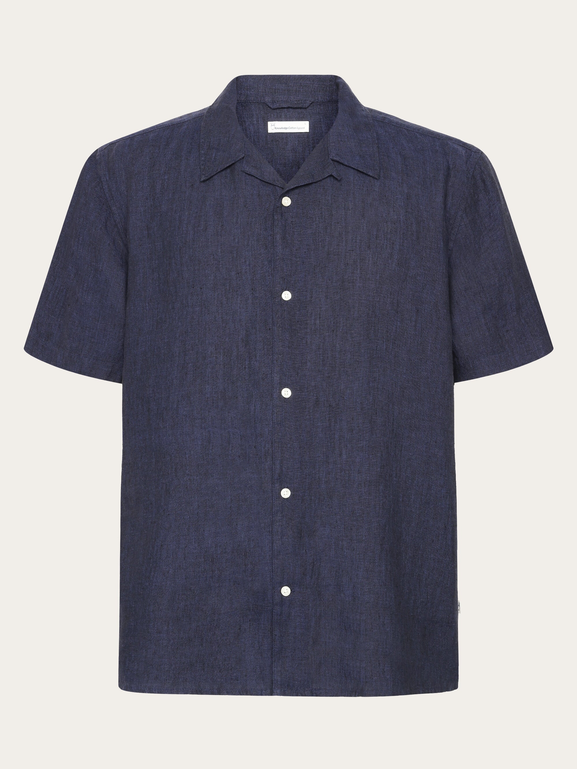 KnowledgeCotton Apparel men vegan Shirt Short Sleeved Box Fit Total Eclipse