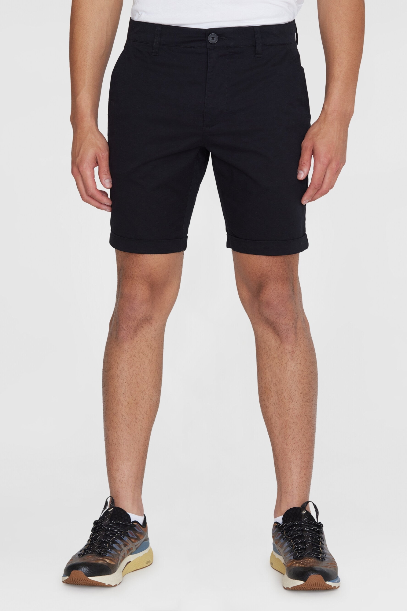 Image of KnowledgeCotton Apparel mannen vegan Korte Chino Chuck Regular Black Jet