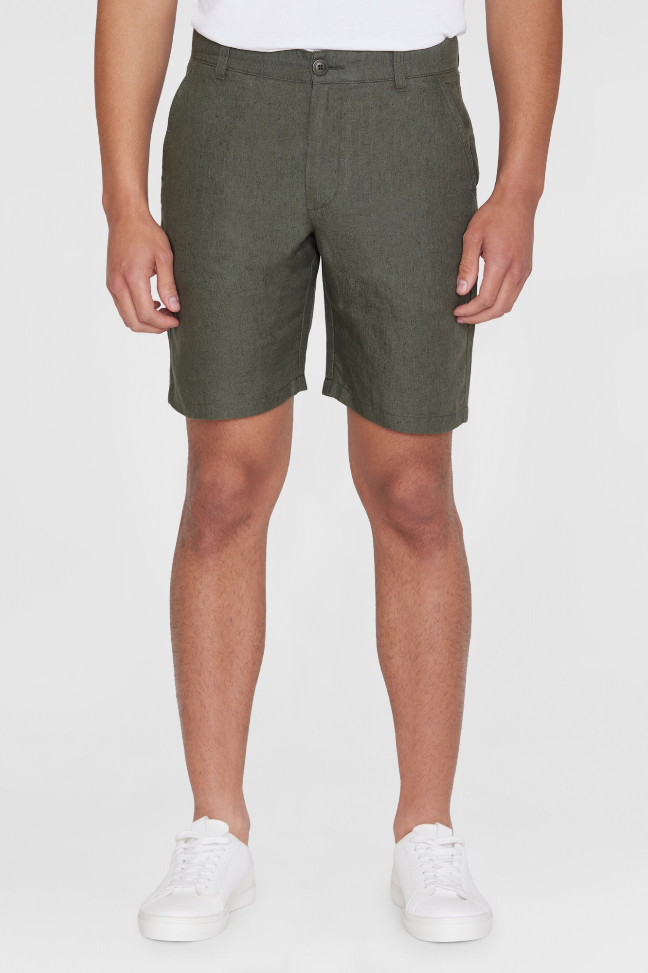 111140 - Herren vegan Shorts Chuck Regular Leinen Gebrannte Olive