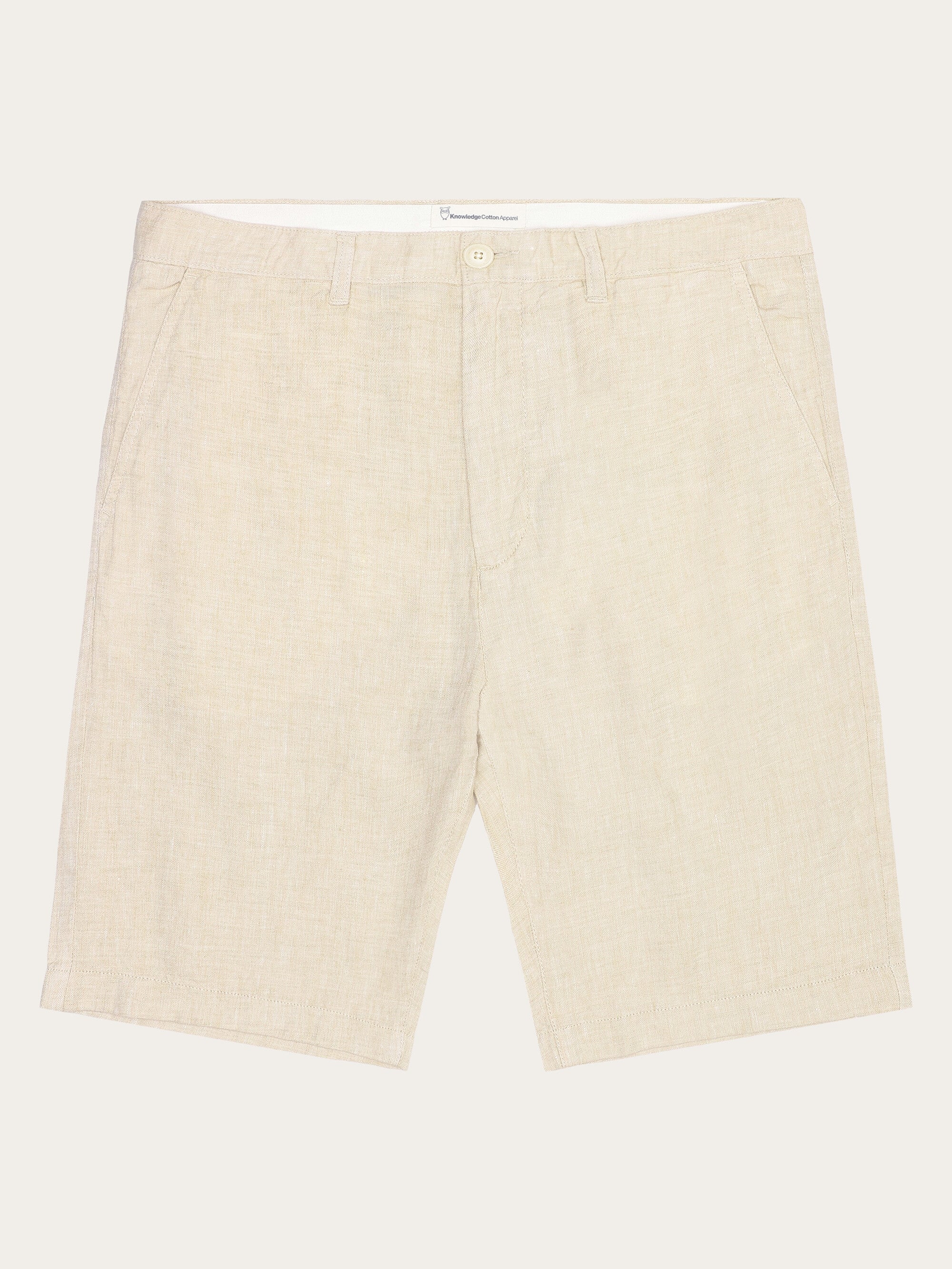 KnowledgeCotton Apparel men vegan Shorts Chuck Regular Linen Light Feather Gray