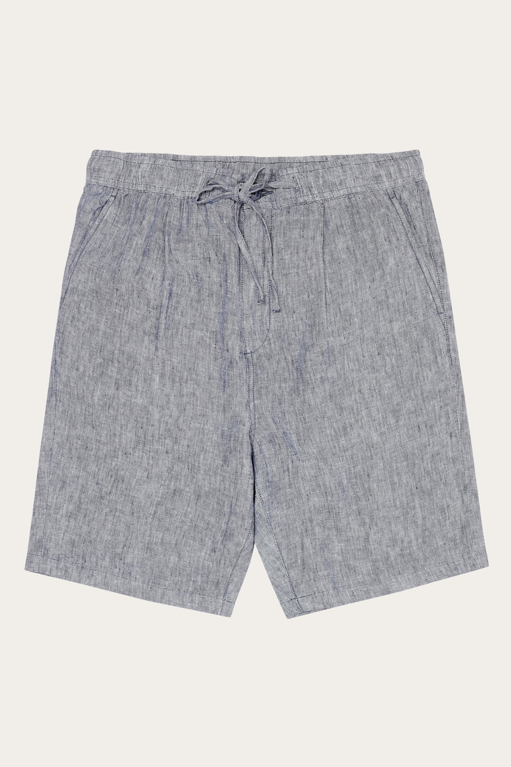 Image of KnowledgeCotton Apparel mannen vegan Losse Shorts Van Linnen Vintage Indigo