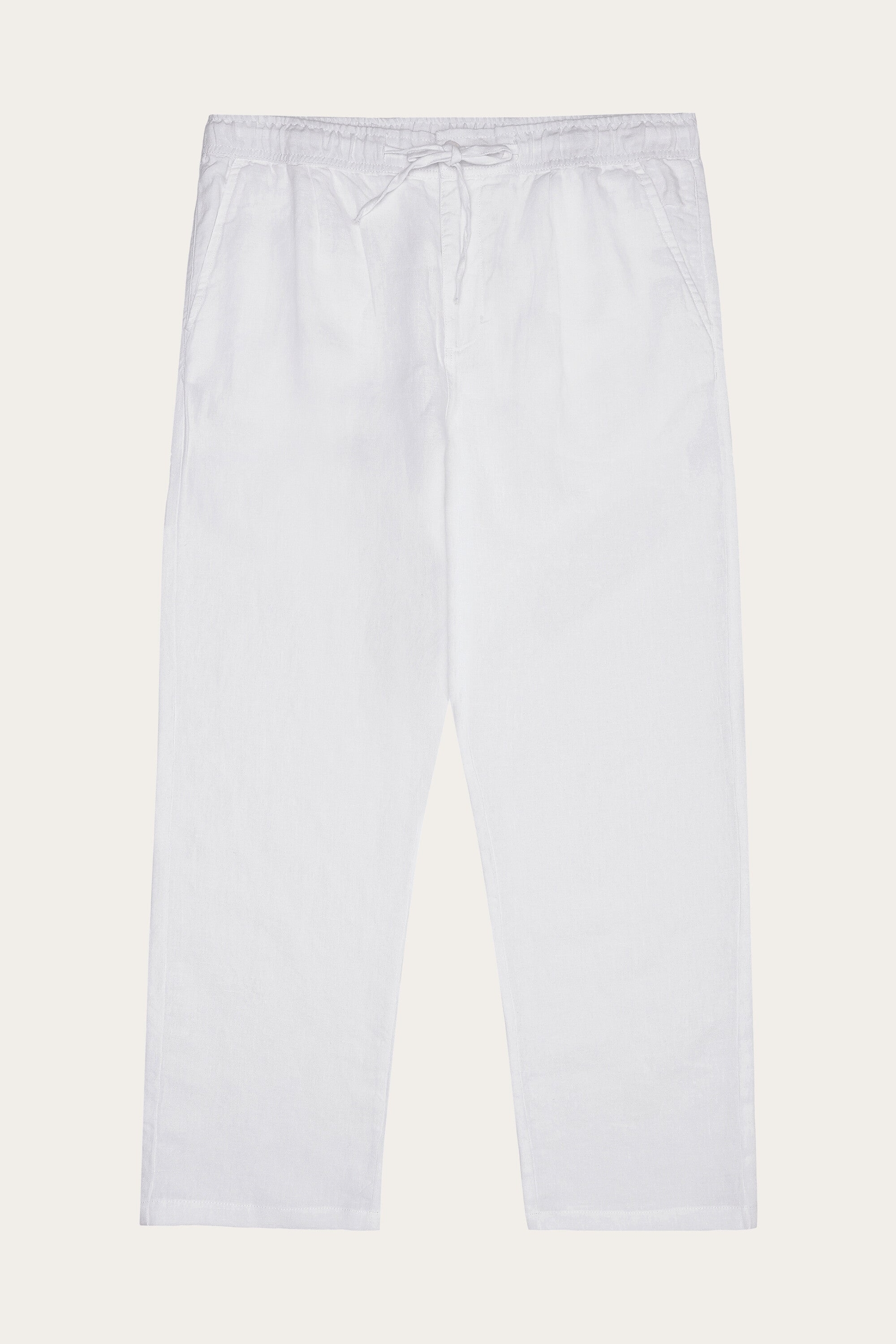 Image of KnowledgeCotton Apparel mannen vegan Broek Losvallend Linnen Helder Wit