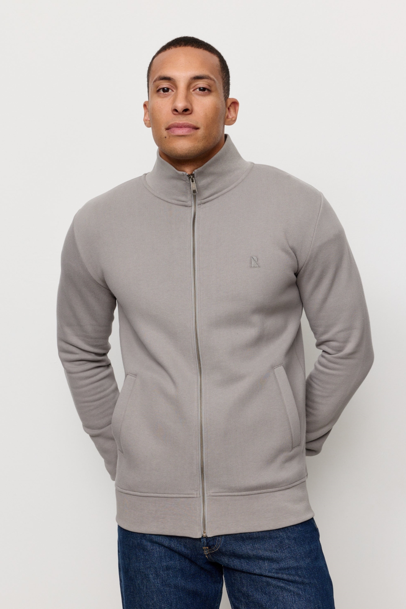 Image of Recolution mannen vegan Sweatjacket Camphor Greige