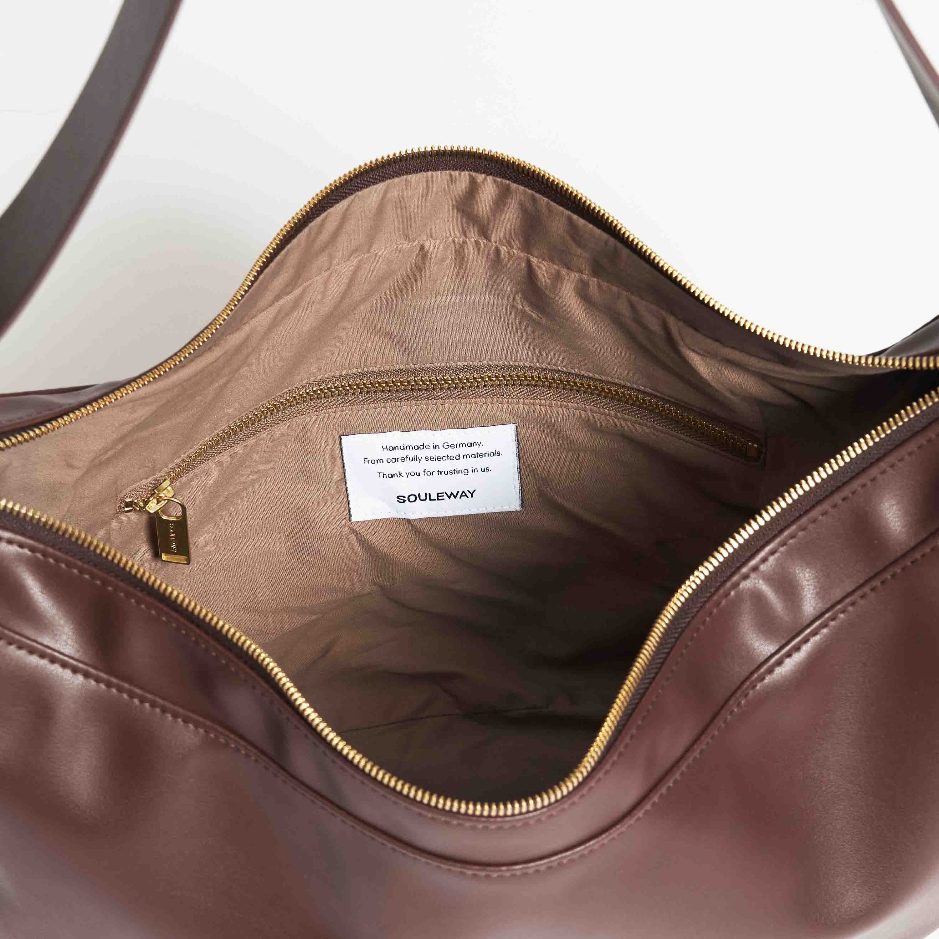 Souleway Schoudertas Half Moon Chocoladebruin