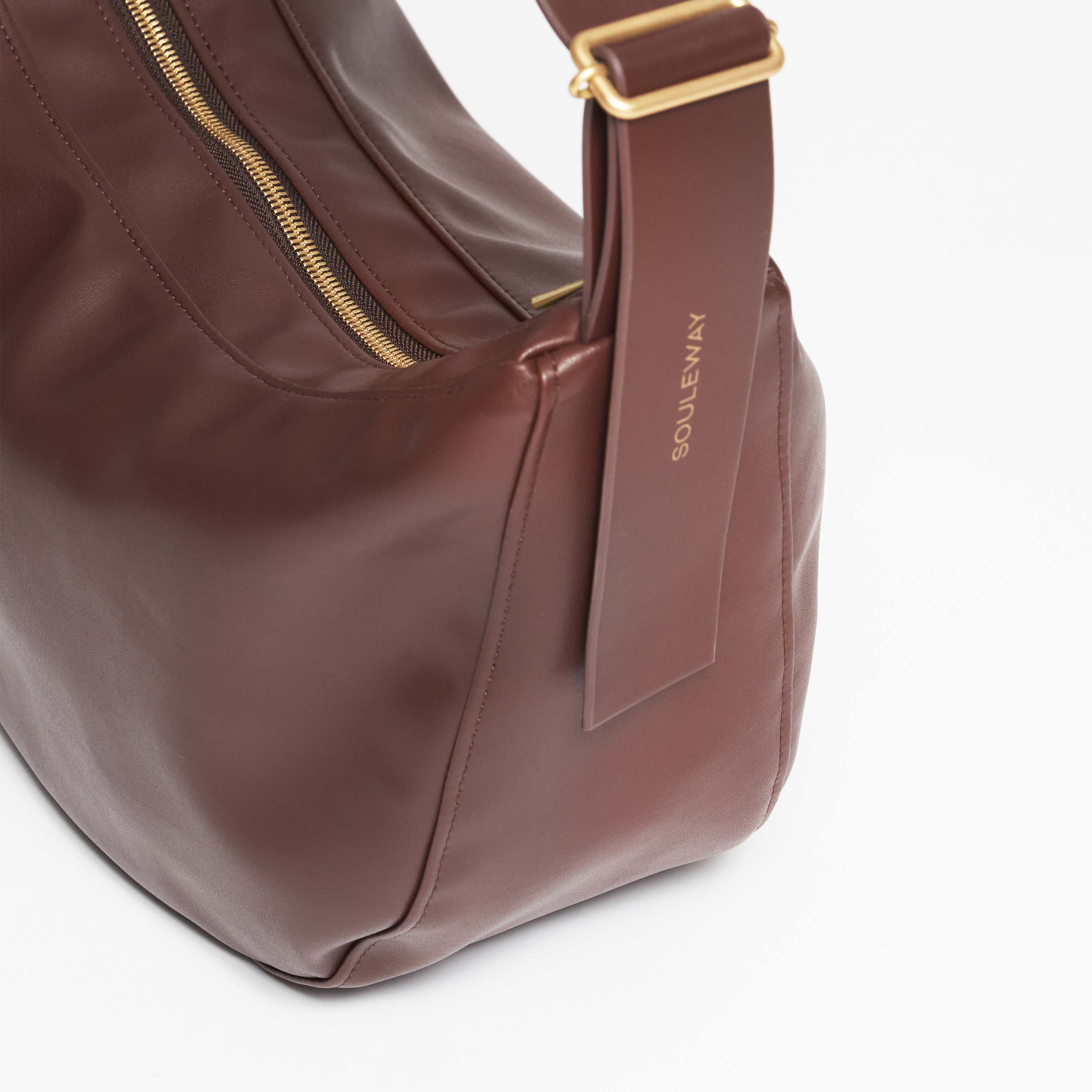Souleway Schoudertas Half Moon Chocoladebruin