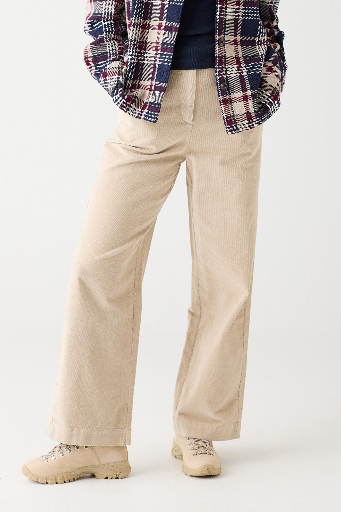 Image of KnowledgeCotton Apparel dames vegan Broek Gale Corduroy Licht Vedergrijs