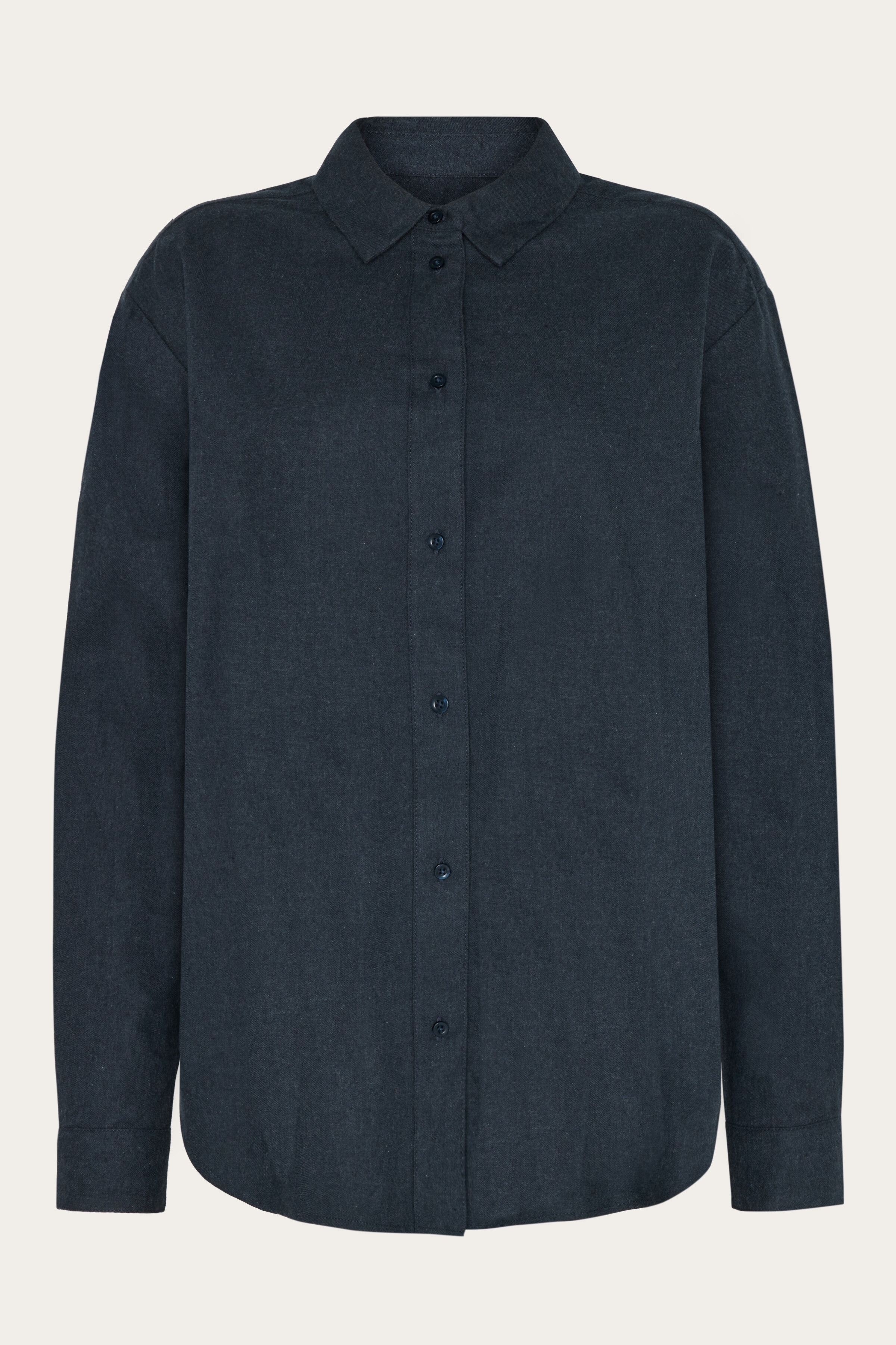 Image of KnowledgeCotton Apparel dames vegan Damesblouse Van Flanel, Total Eclipse Navy