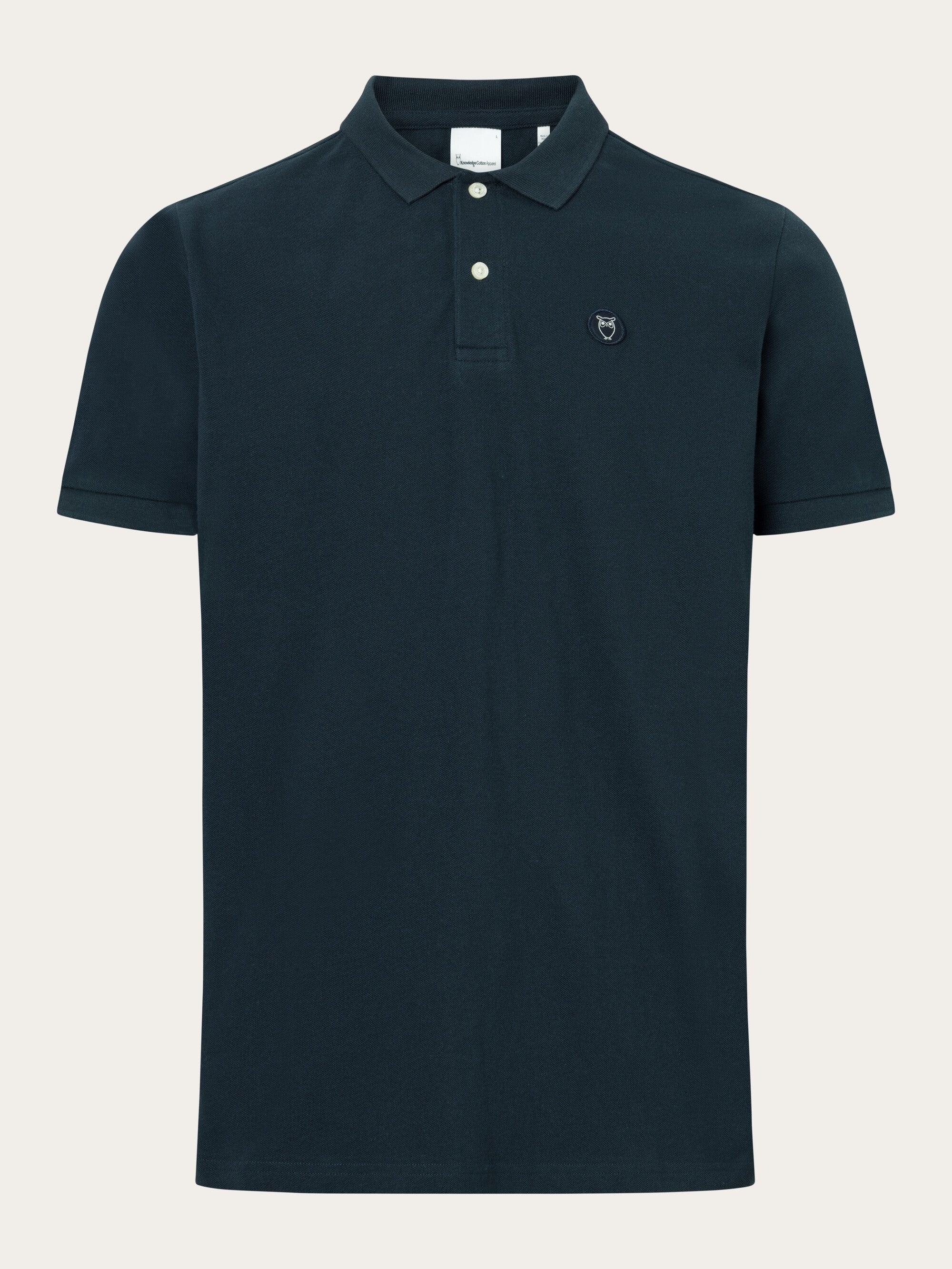 111348 - Herren vegan Poloshirt Basic Badge Total Eclipse Navy