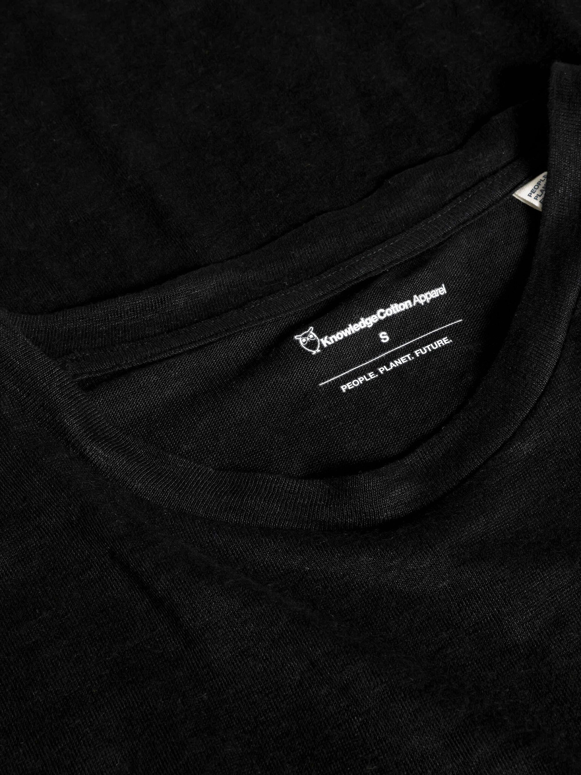 KnowledgeCotton Apparel womens vegan T-Shirt Dress Linen Black Jet